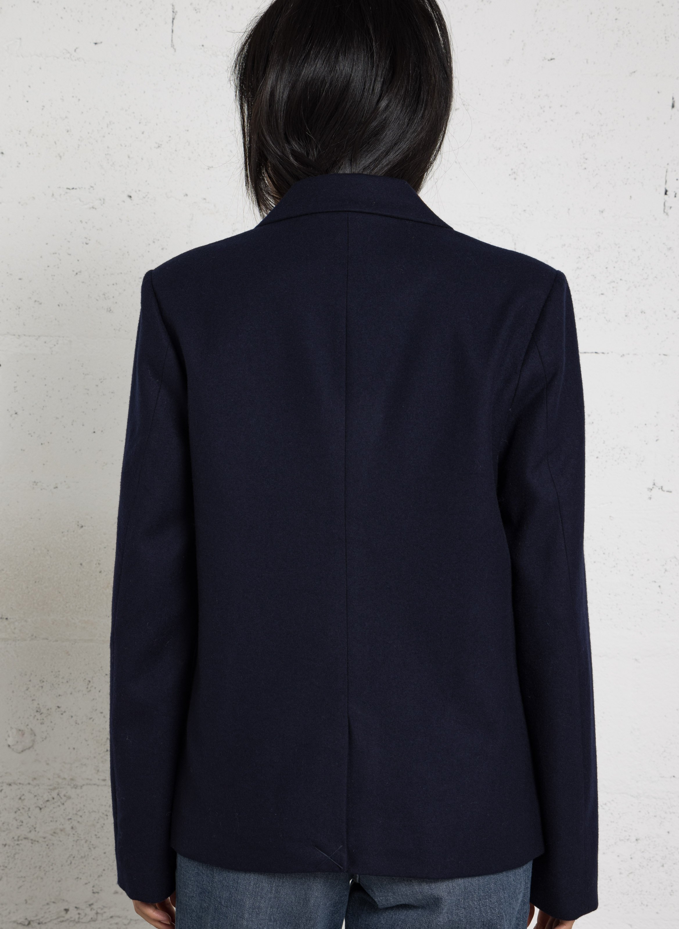 Veste de tailleur droite en laine mélangée LEON & HARPER Bleu