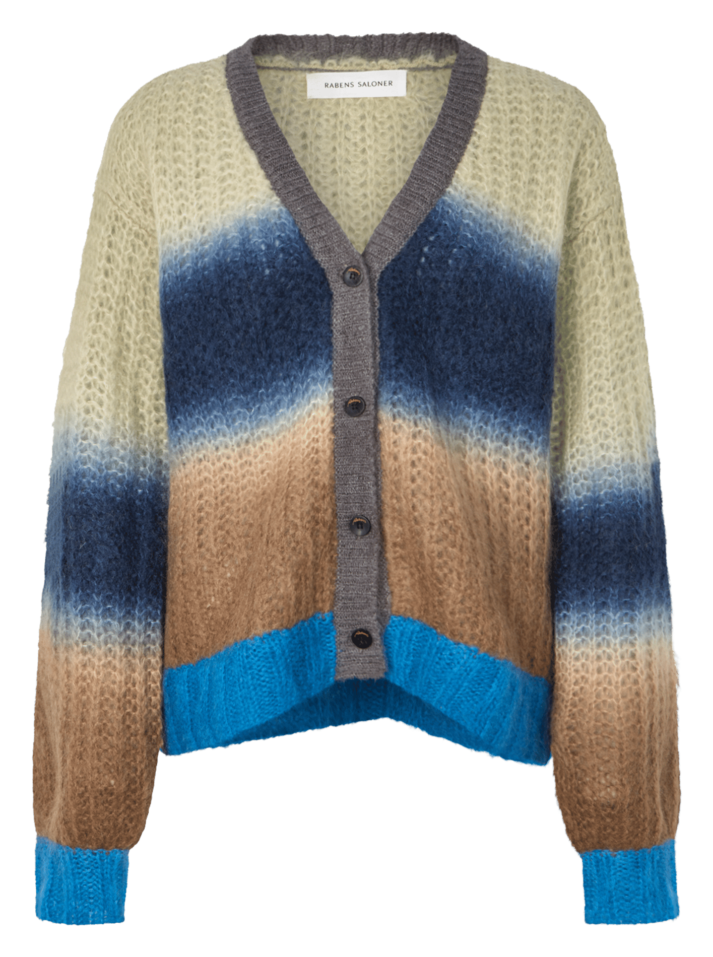 V-neck wool-blend cardigan RABENS SALONER Blue