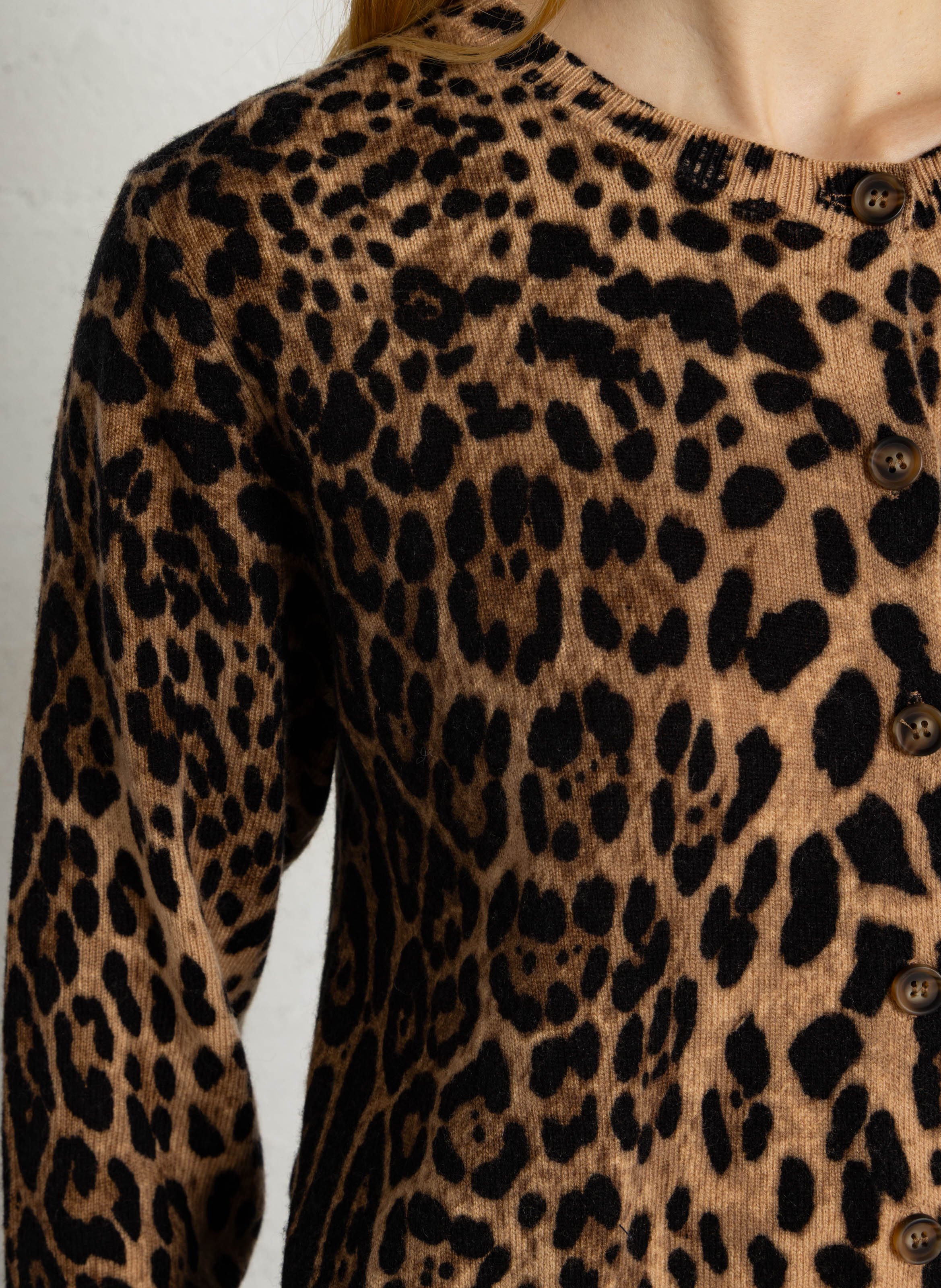 Animal-print wool cardigan PLEASE Multicolored