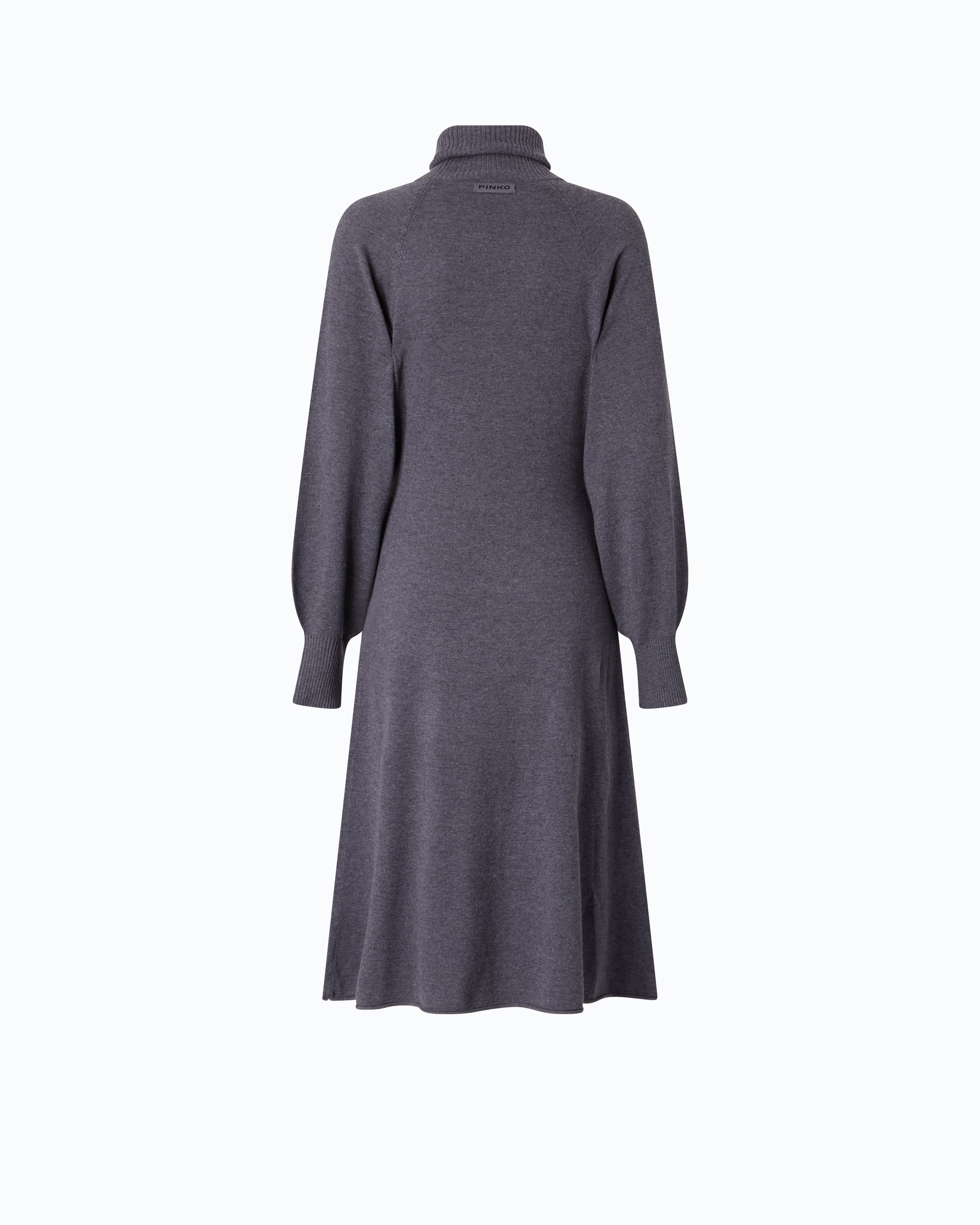 Robe midi à col roulé en laine mélangée PINKO Gris
