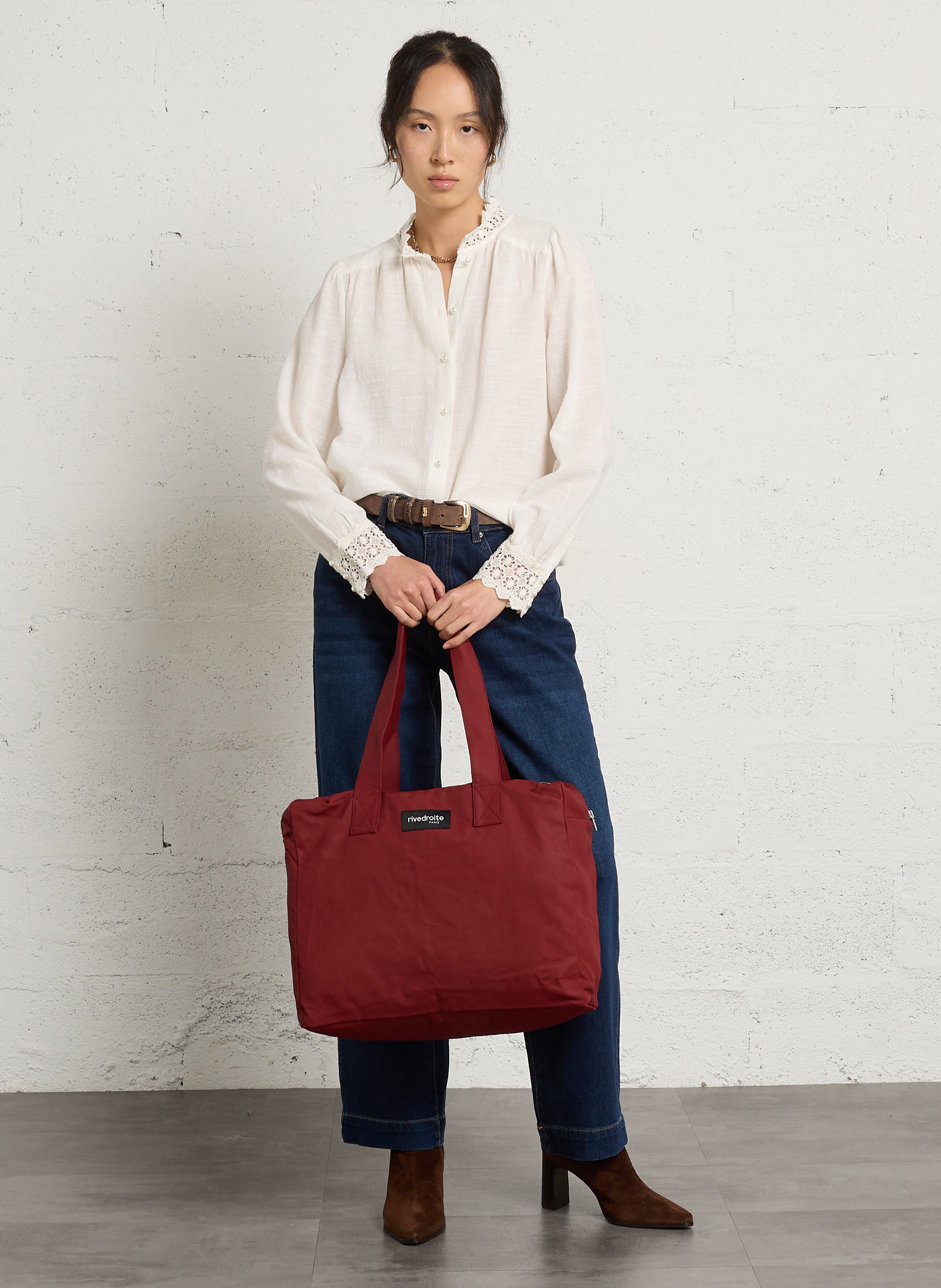 Weekender-Tasche aus recycelter Baumwolle RIVEDROITE PARIS Rot