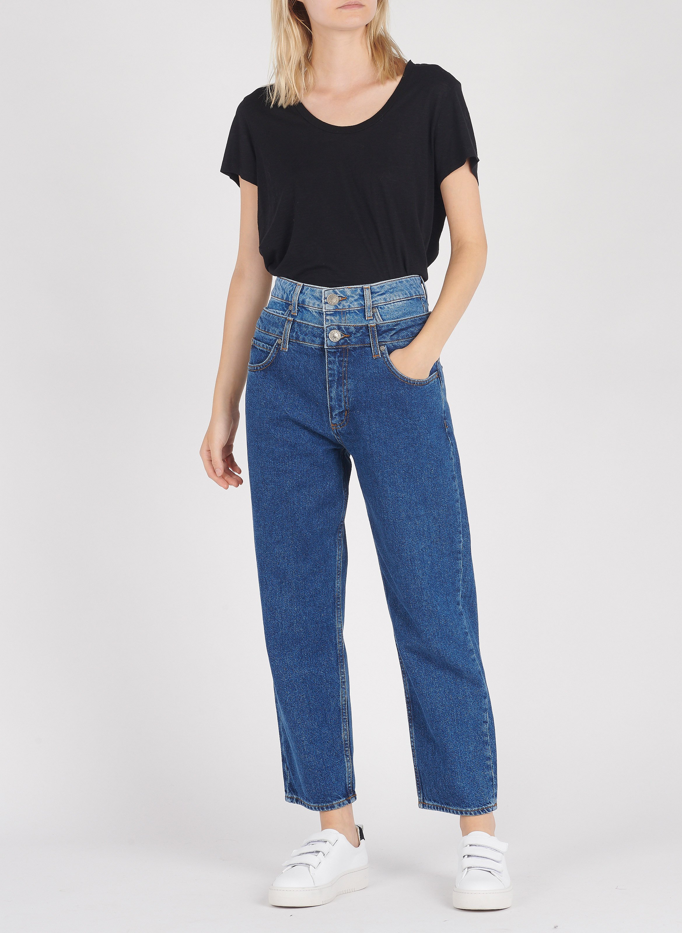 Tee-shirt col rond en coton mélangé AMERICAN VINTAGE Noir