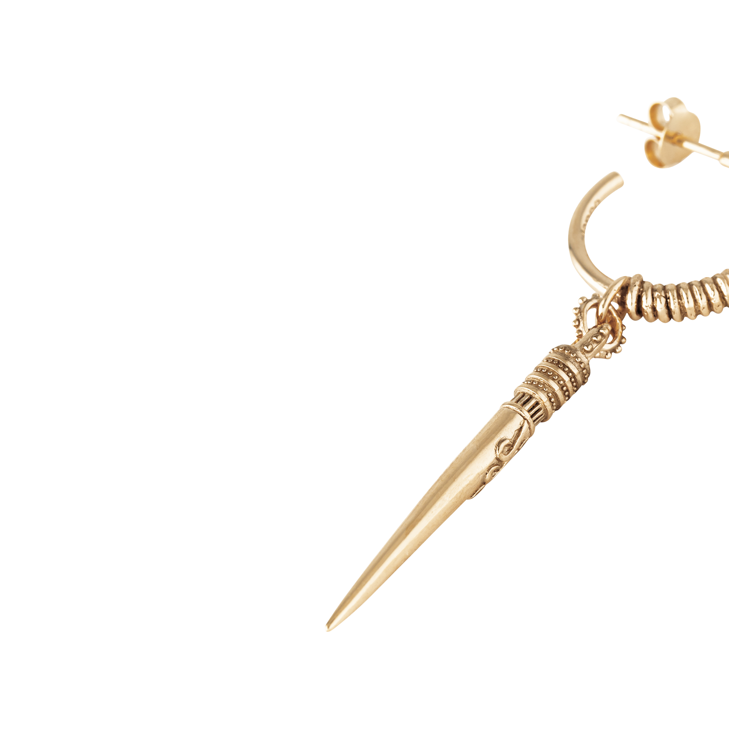 Boucle d'oreille en argent massif BA&SH Doré