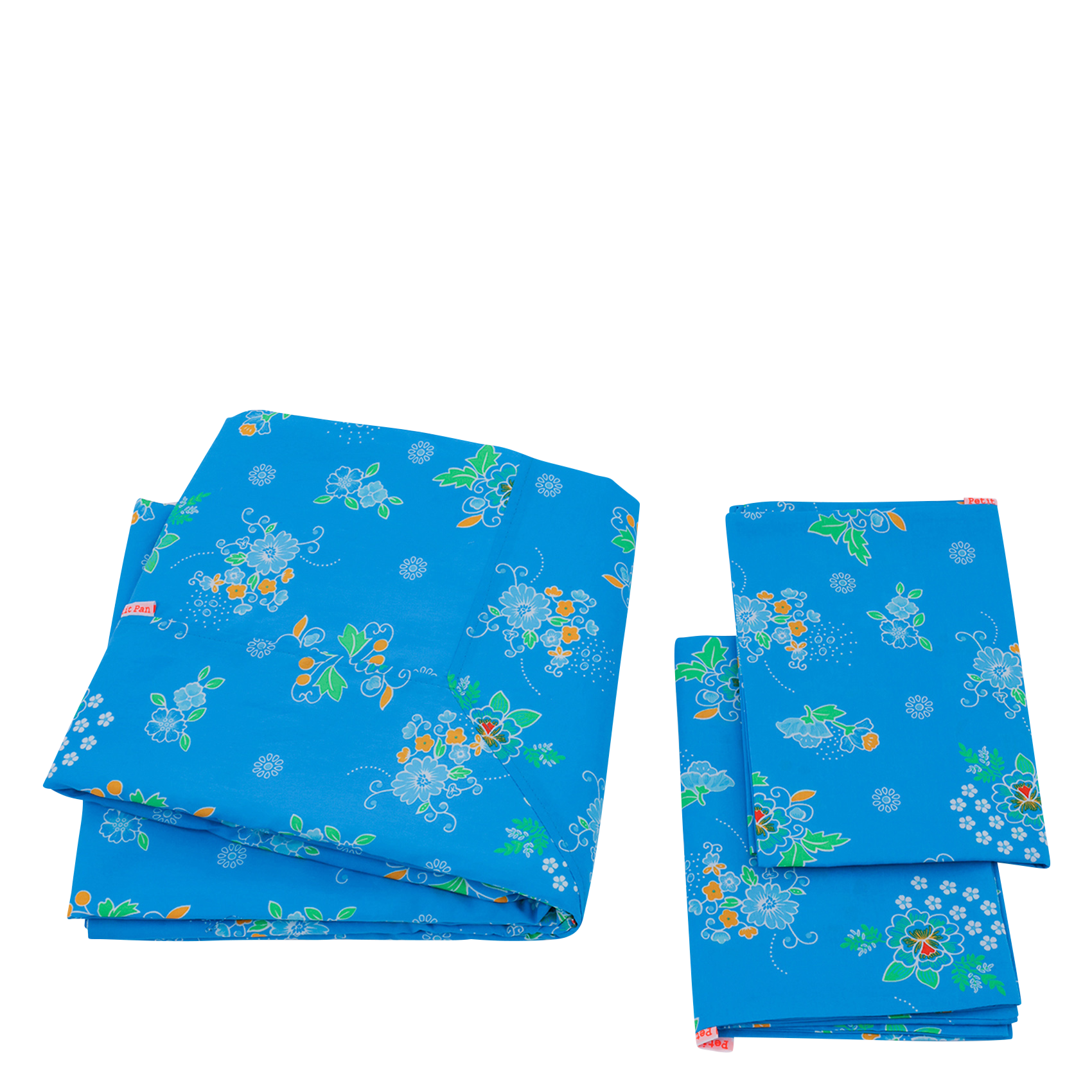 Parure de lit imprimé fleuri en coton PETIT PAN Bleu