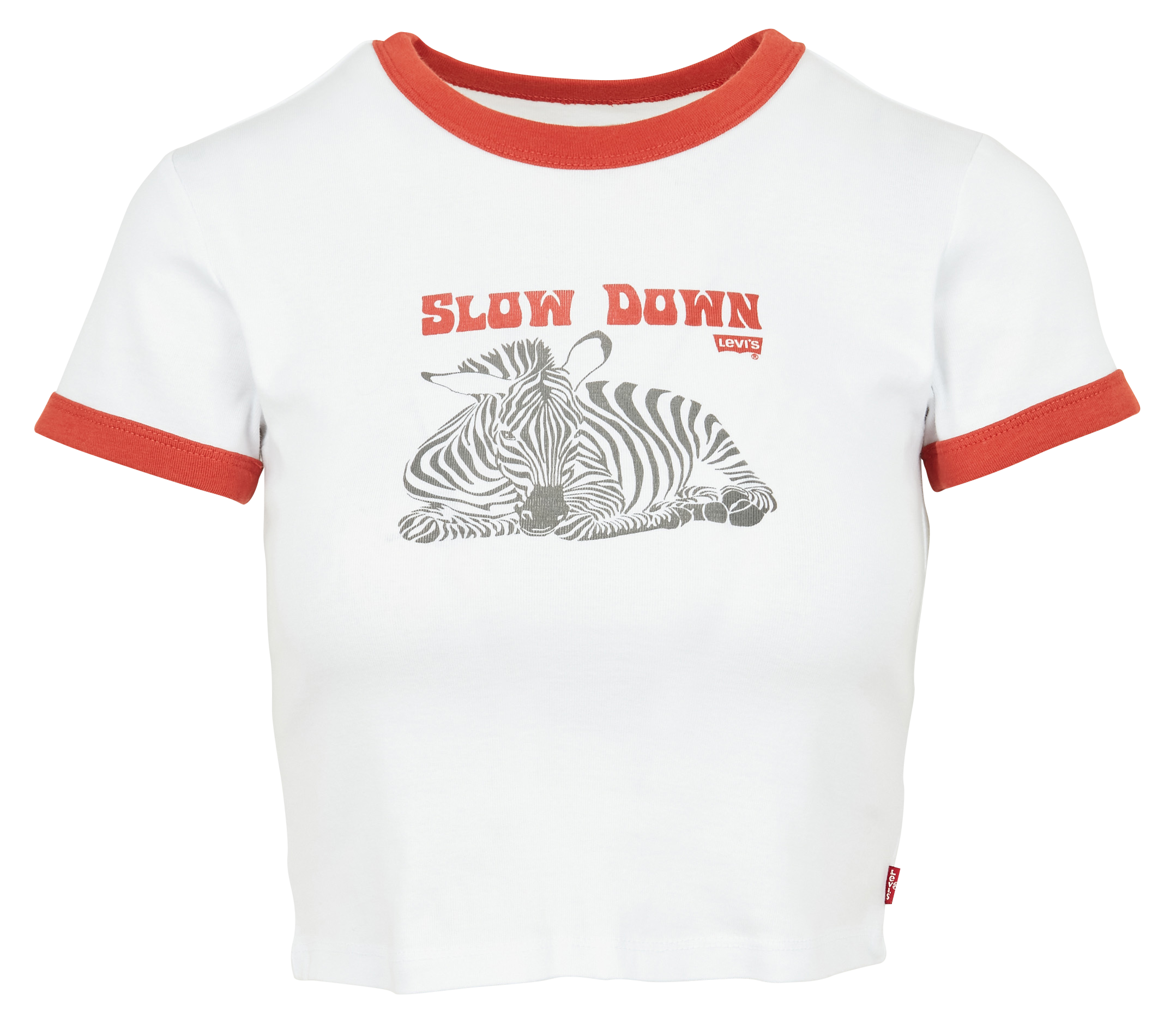 Printed round-neck cropped top LEVI&#039;S White