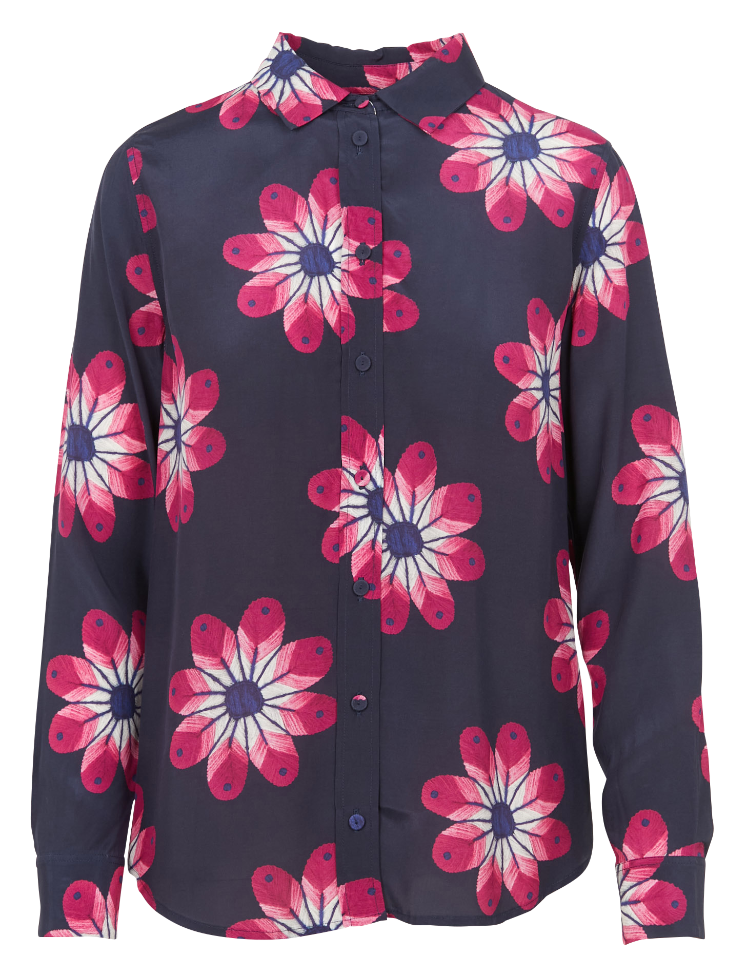 Floral print shirt with classic collar SOI PARIS Blue
