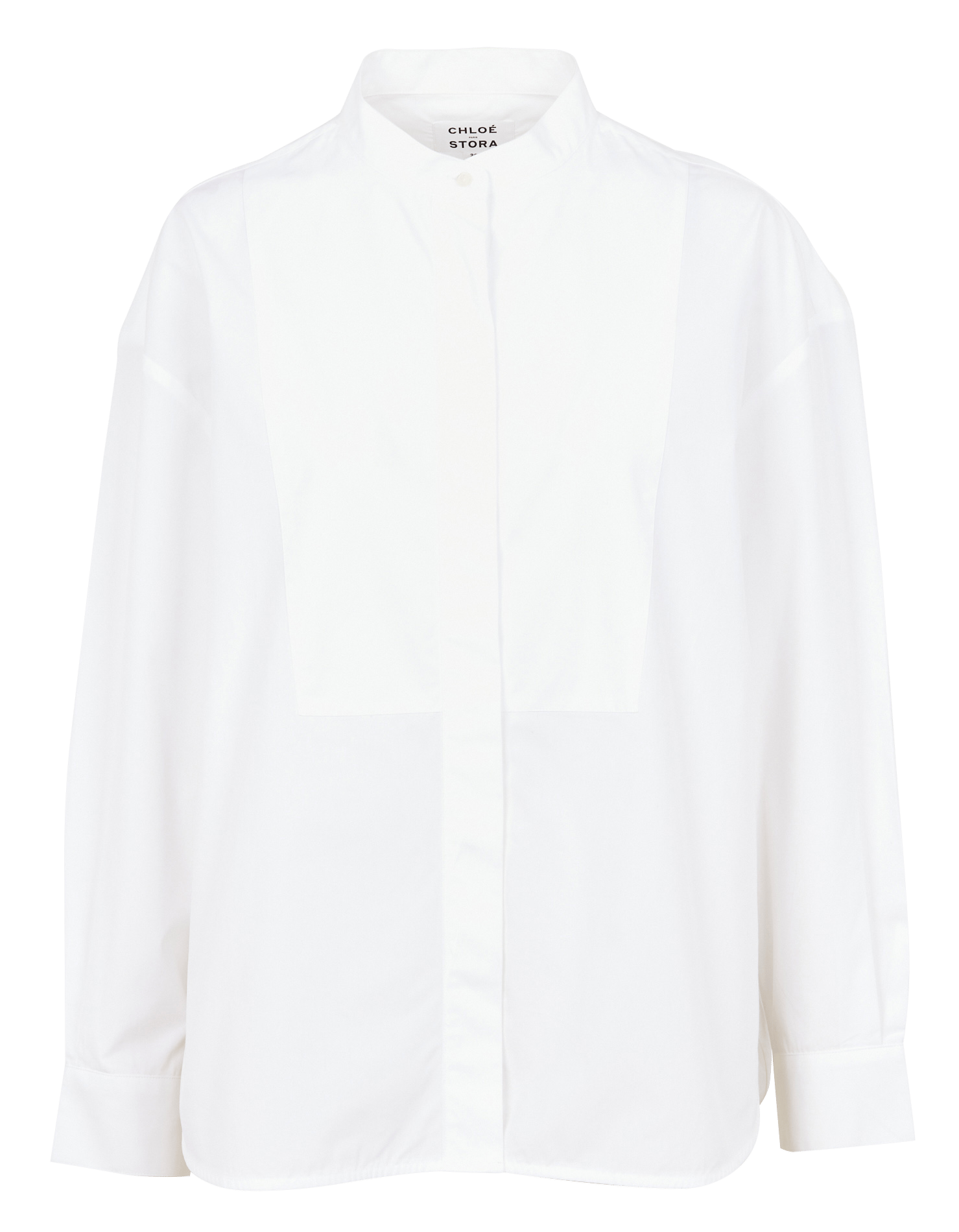 Baumwollbluse mit Mao-Kragen WeissCHLOE STORA
