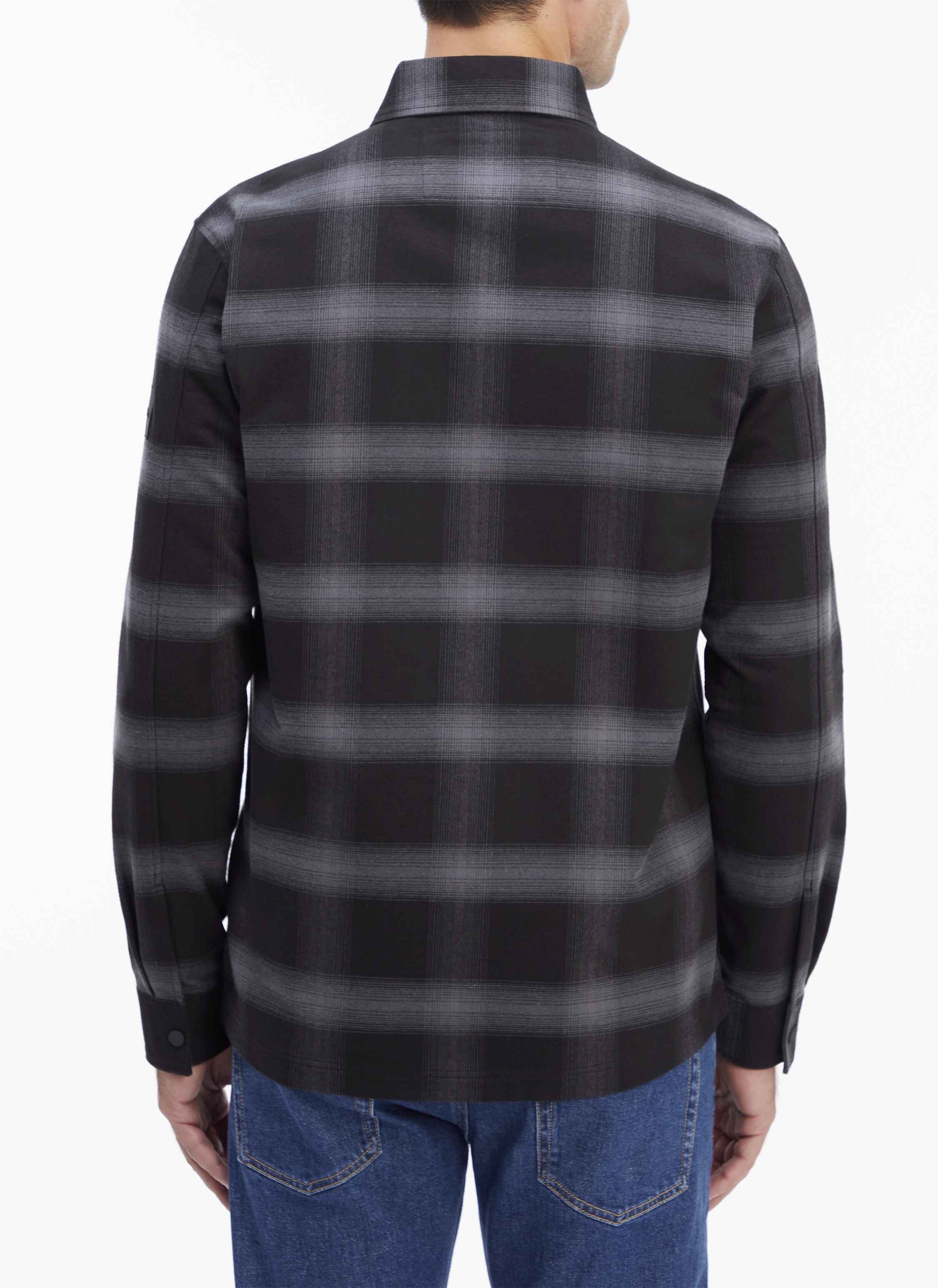 Checked cotton overshirt with classic collar CALVIN KLEIN Black