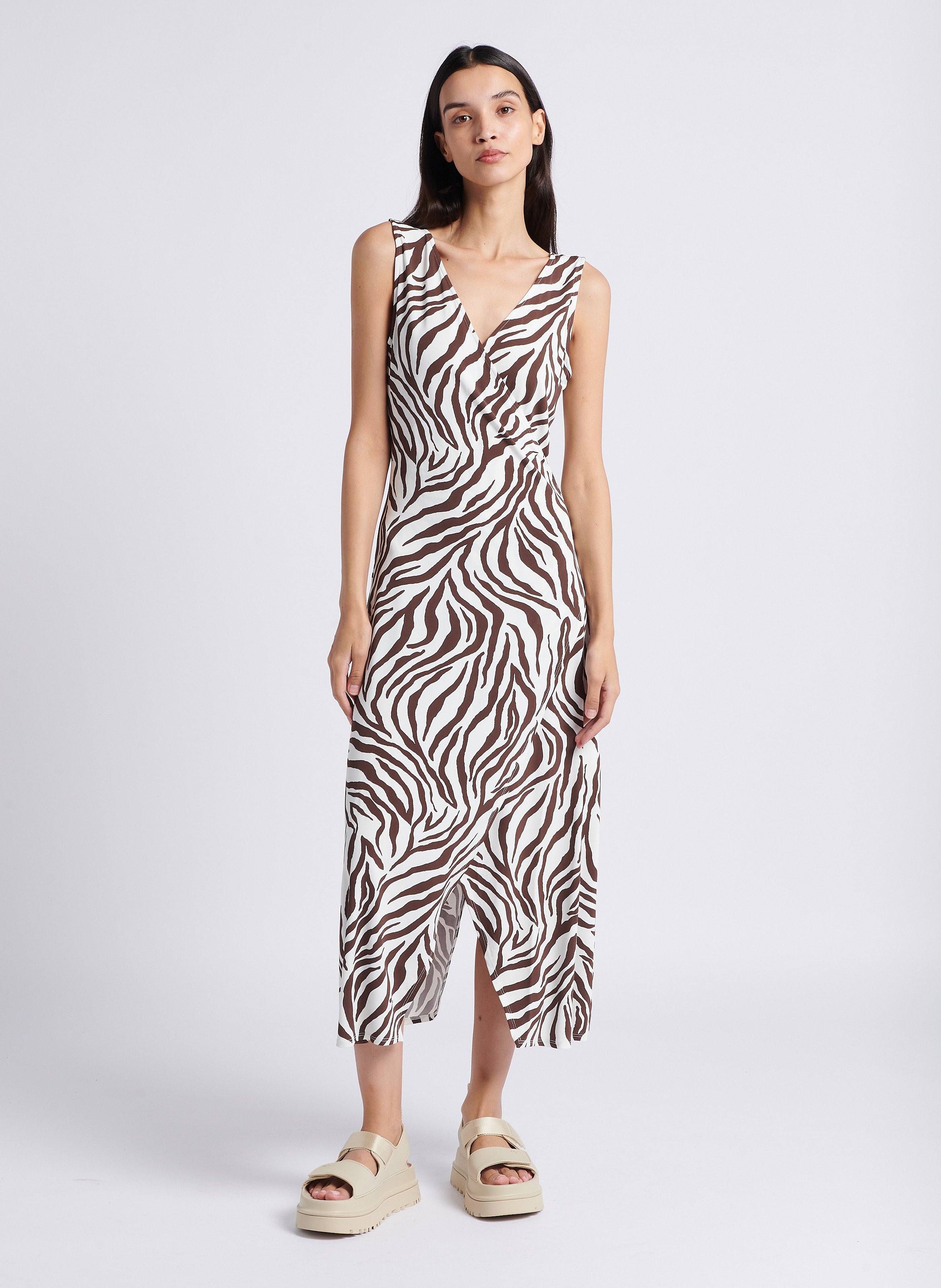 Printed beach dress MAX MARA LEISURE Brown
