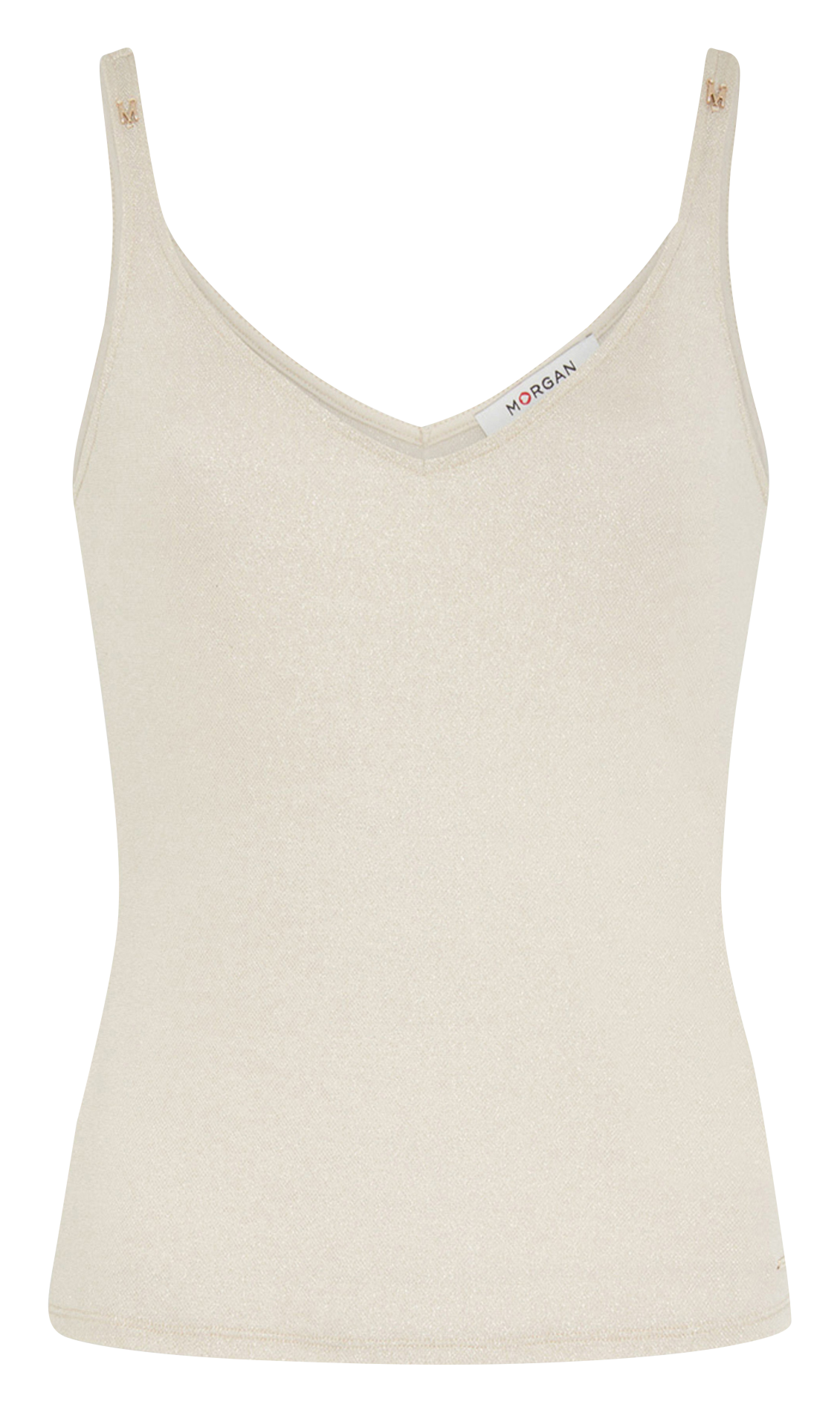 Top met V-hals MORGAN Beige