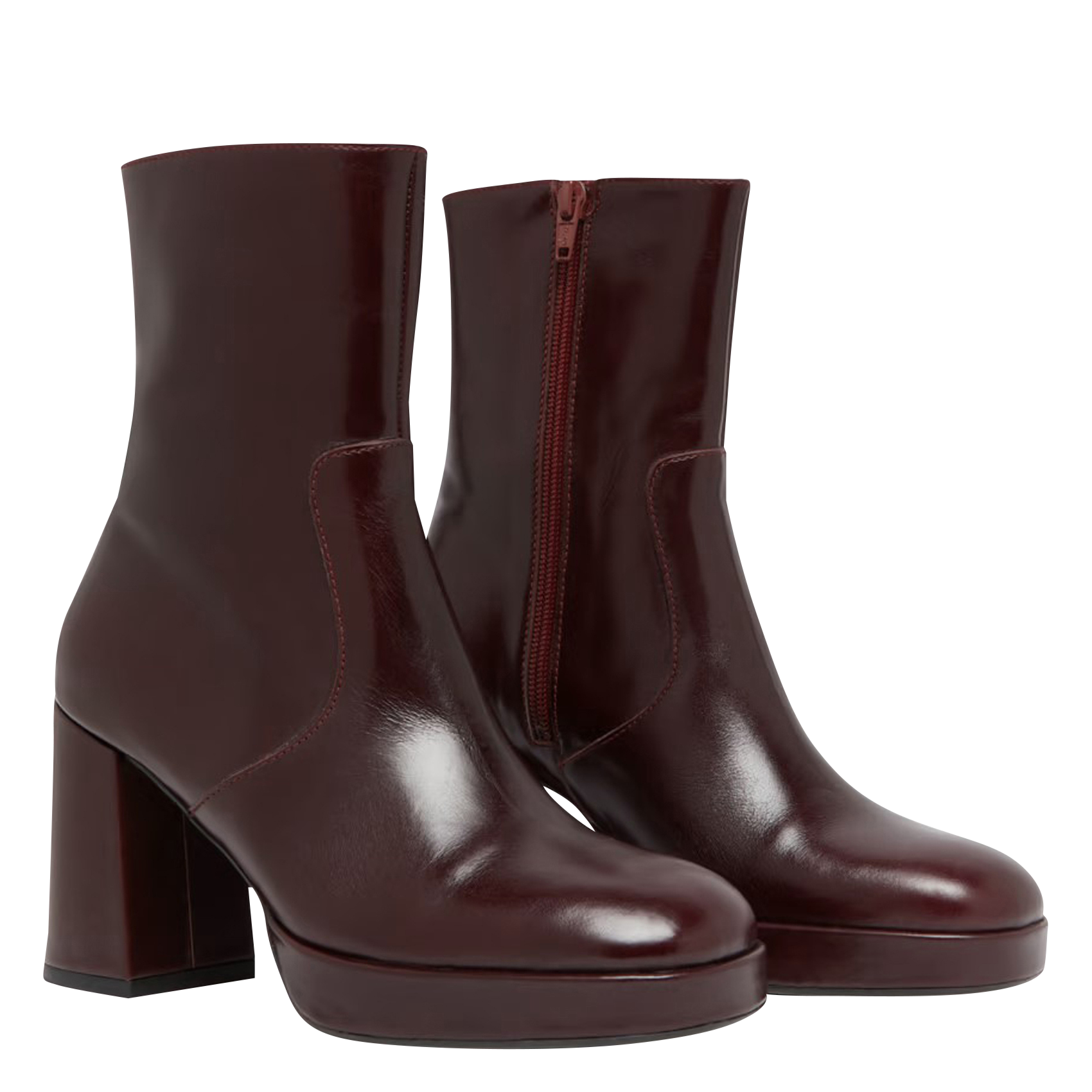 - 100% Leder, - abgerundet, - Reißverschluss innen, - Absatzhöhe: 9 cm. JONAK Rot