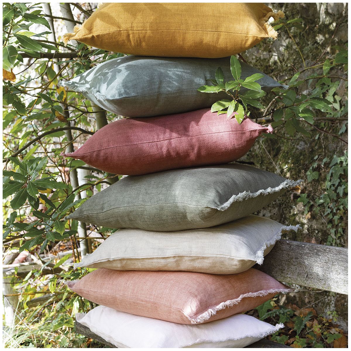 Linen cushion cover Green