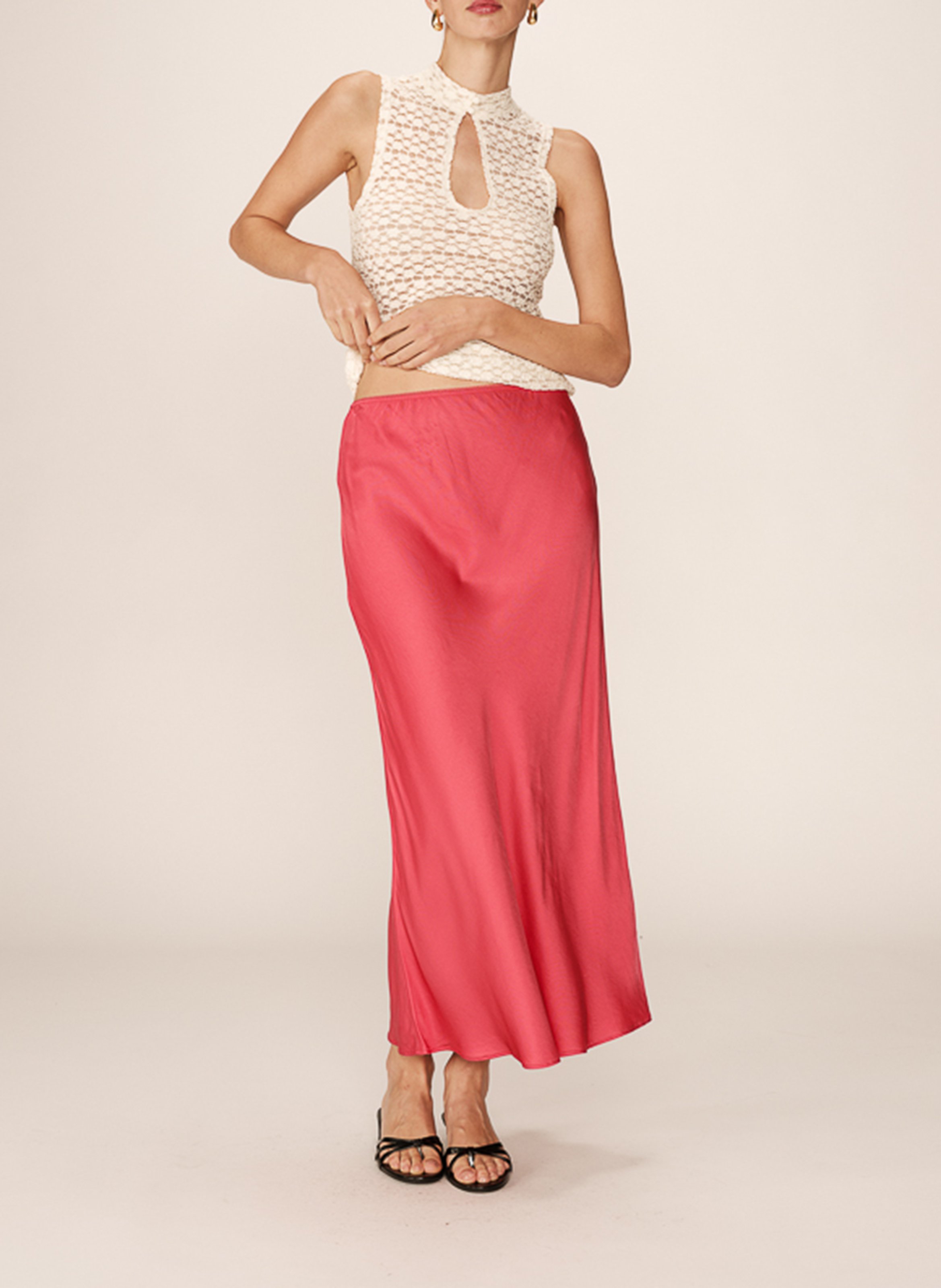 Jupe longue imprimé floral GRACE ET MILA Rose