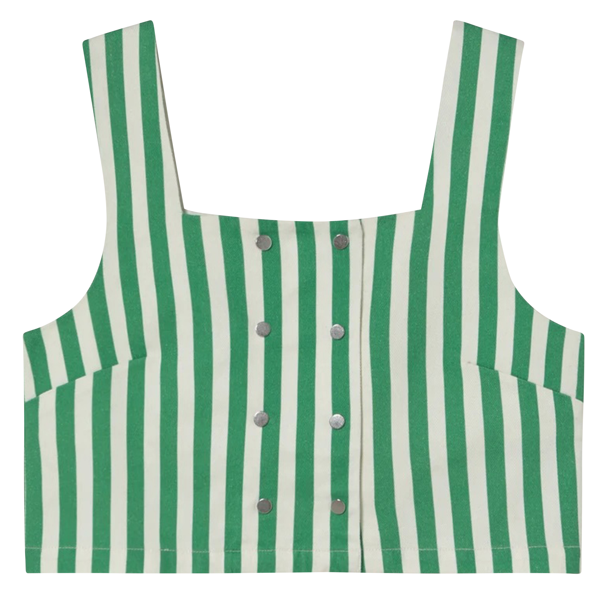 Top droit en coton mélangé rayé THE TINY BIG SISTER Vert
