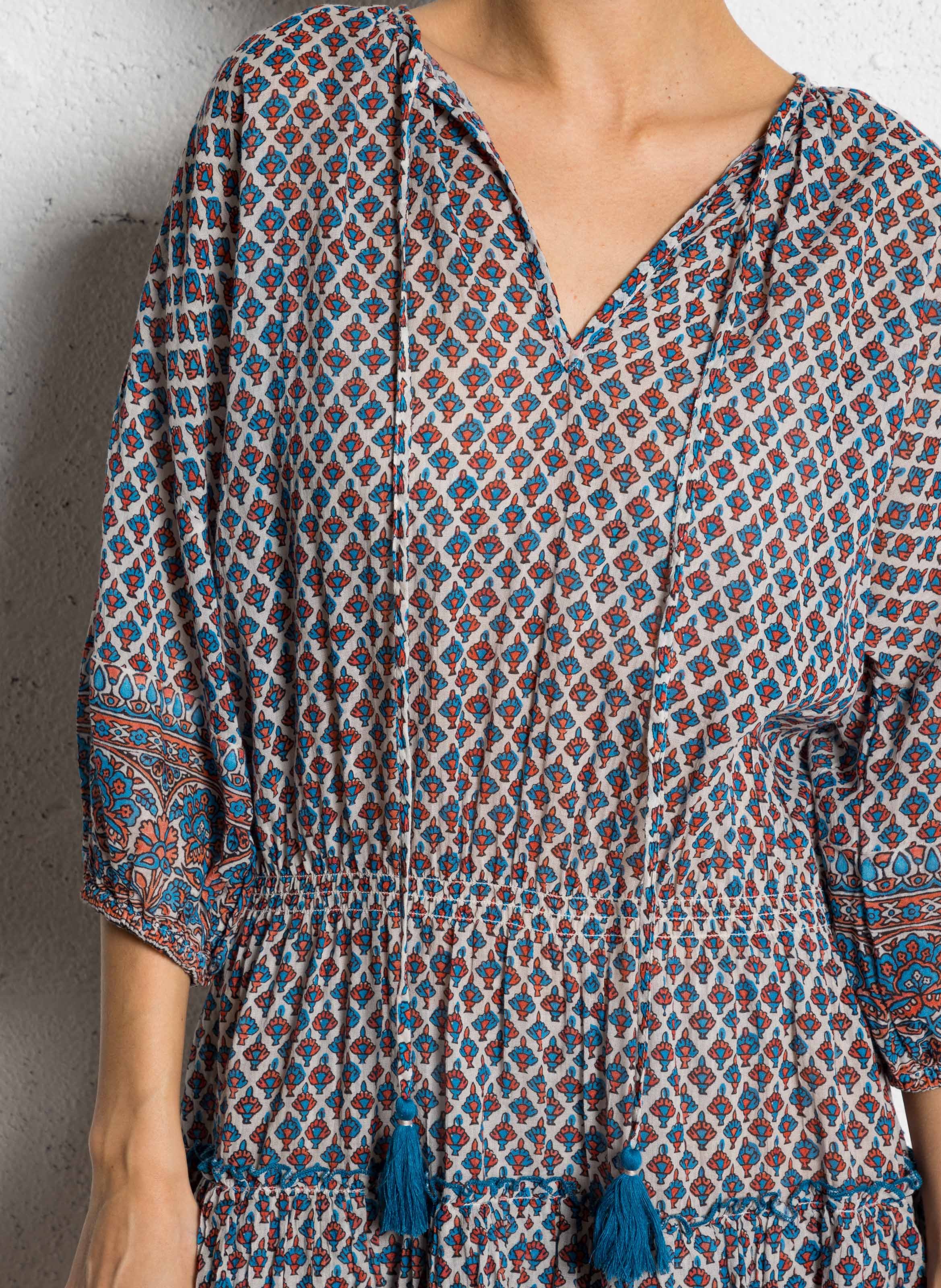 Robe courte cintrée en coton M.A.B.E Orange