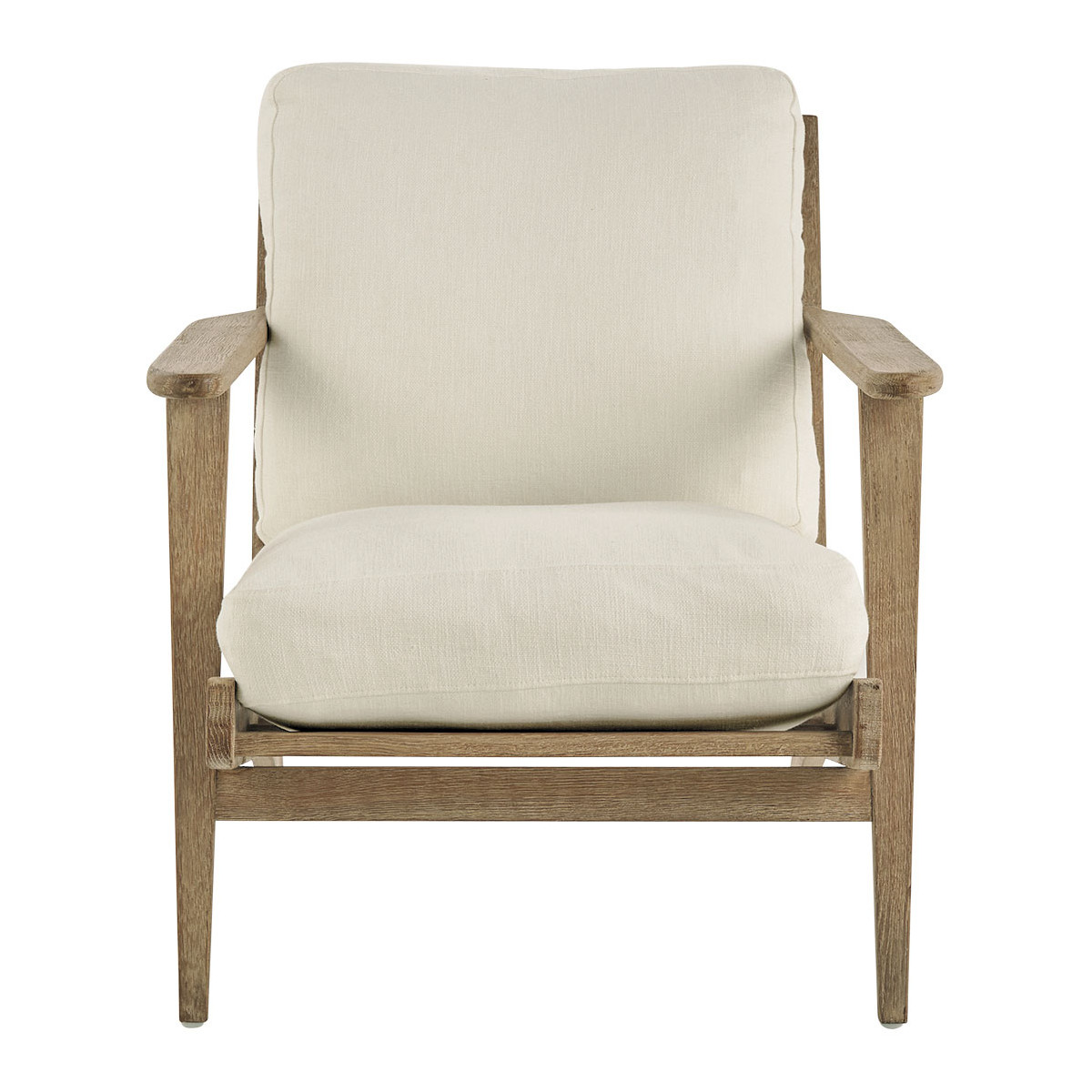Cotton and linen armchair BLANC D'IVOIRE Beige