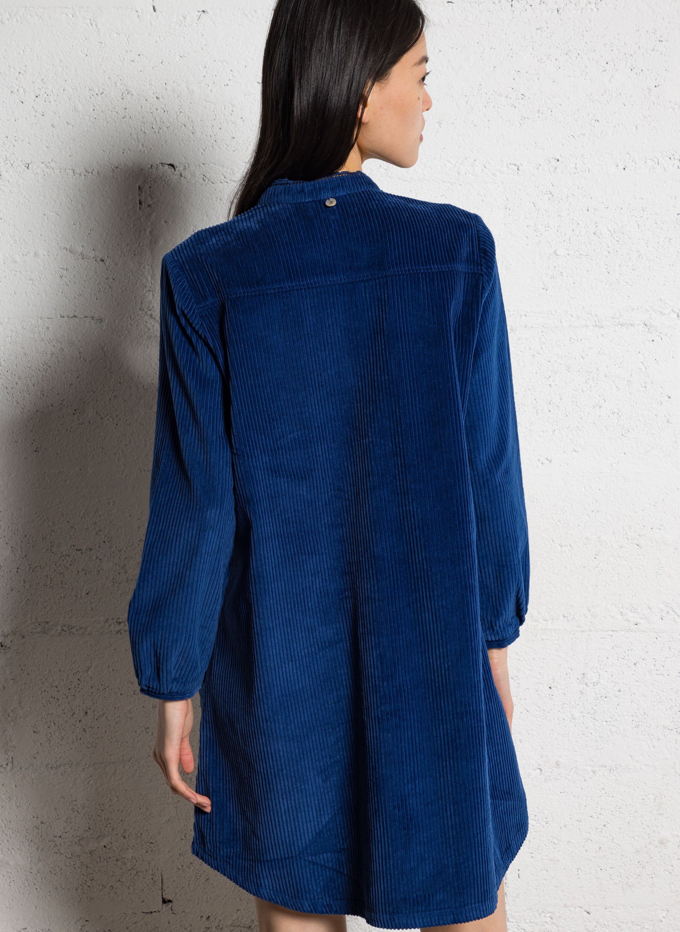 Korte jurk van ribkatoen ONE STEP Blauw