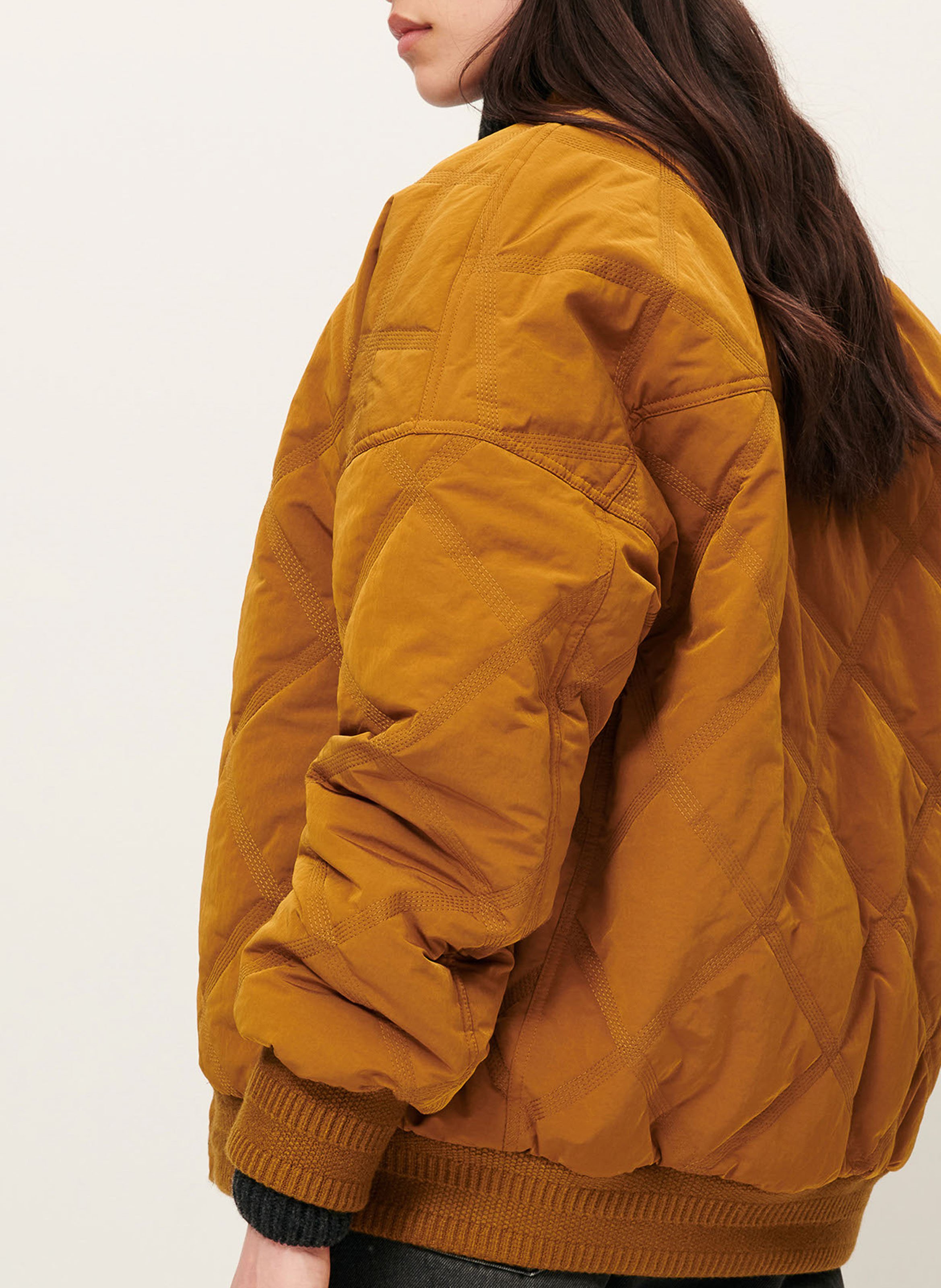 Oversize-Steppblouson mit College-Kragen SESSUN Braun