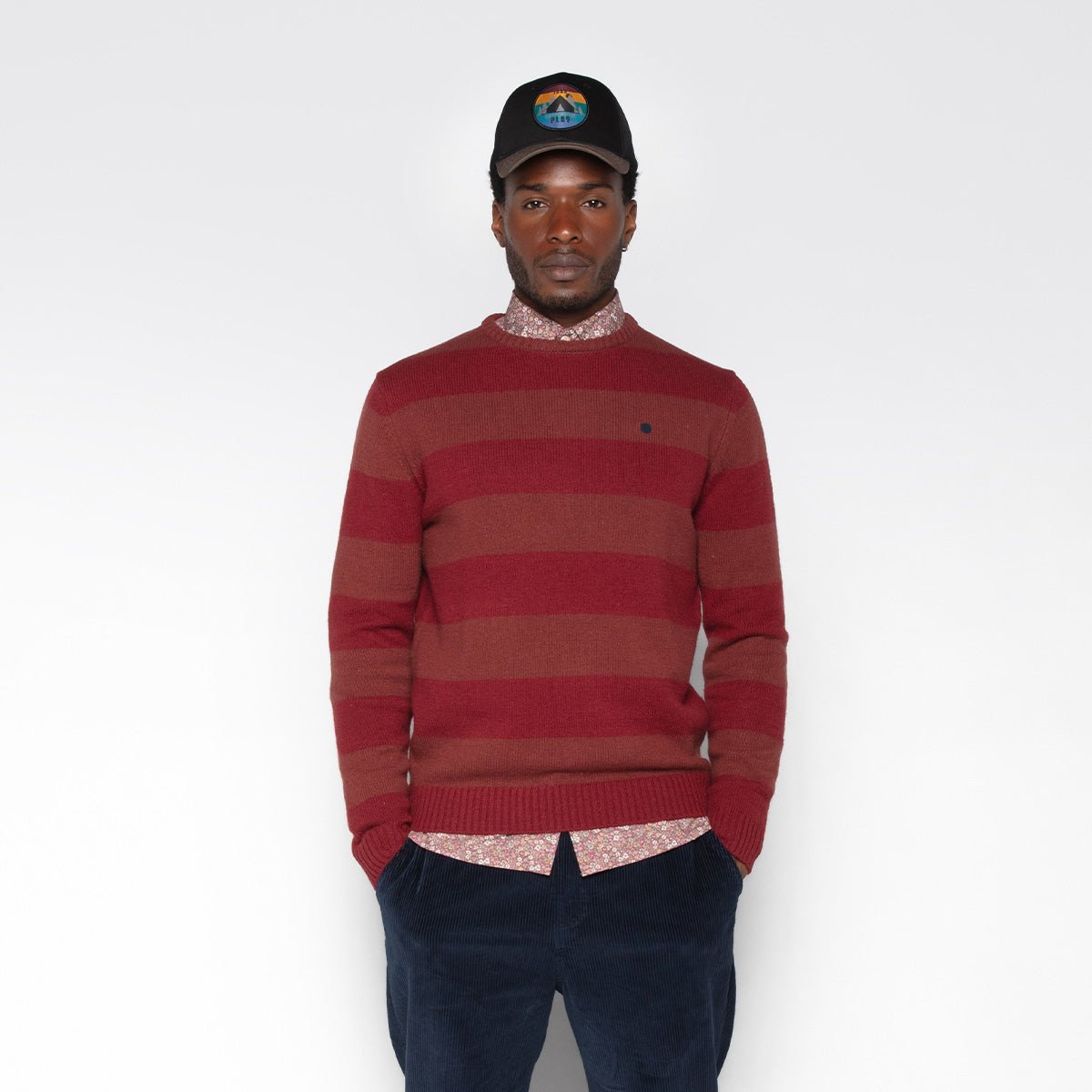 Rib-knit straight sweater SERGE BLANCO Red