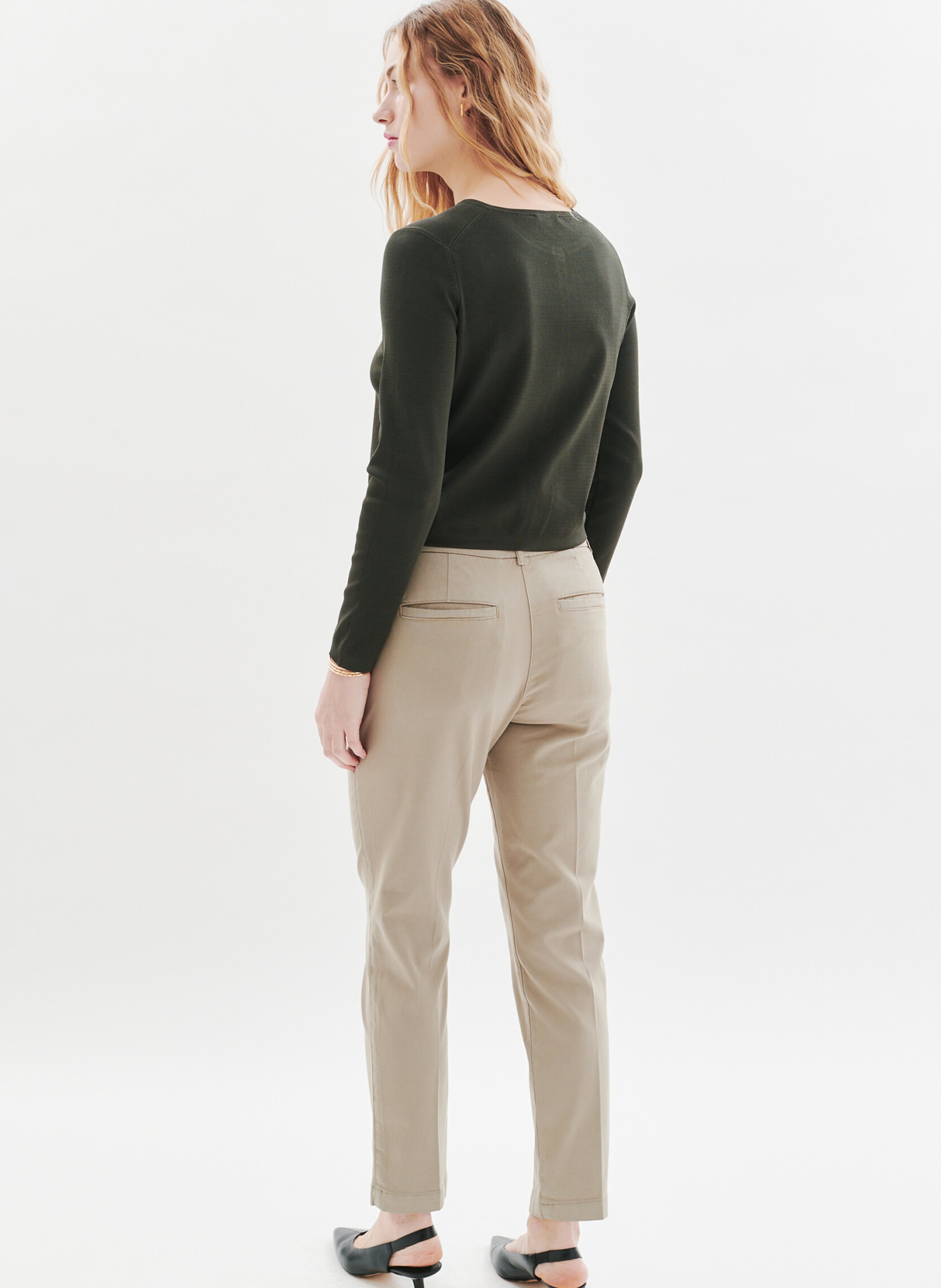 Cotton-mix slim trousers CAROLL Grey