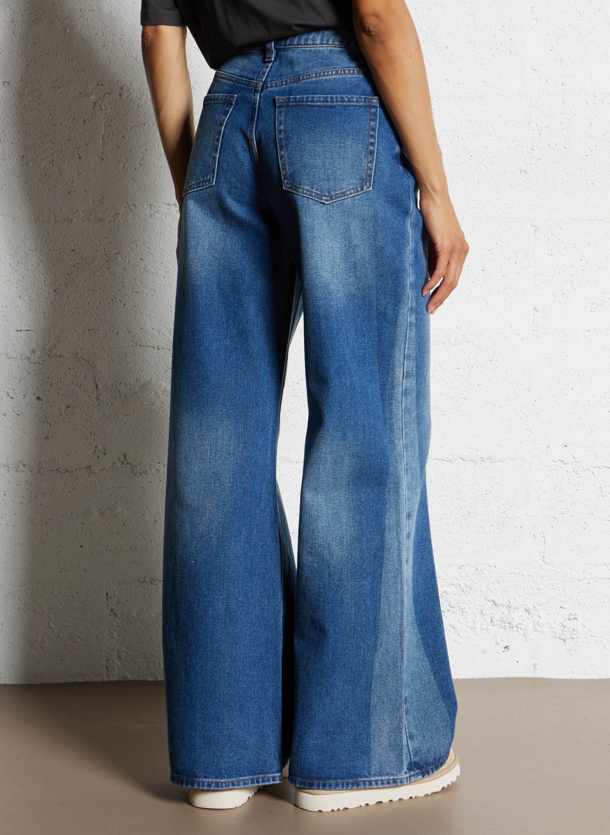 Jean flare taille haute en coton BILLABONG Bleu