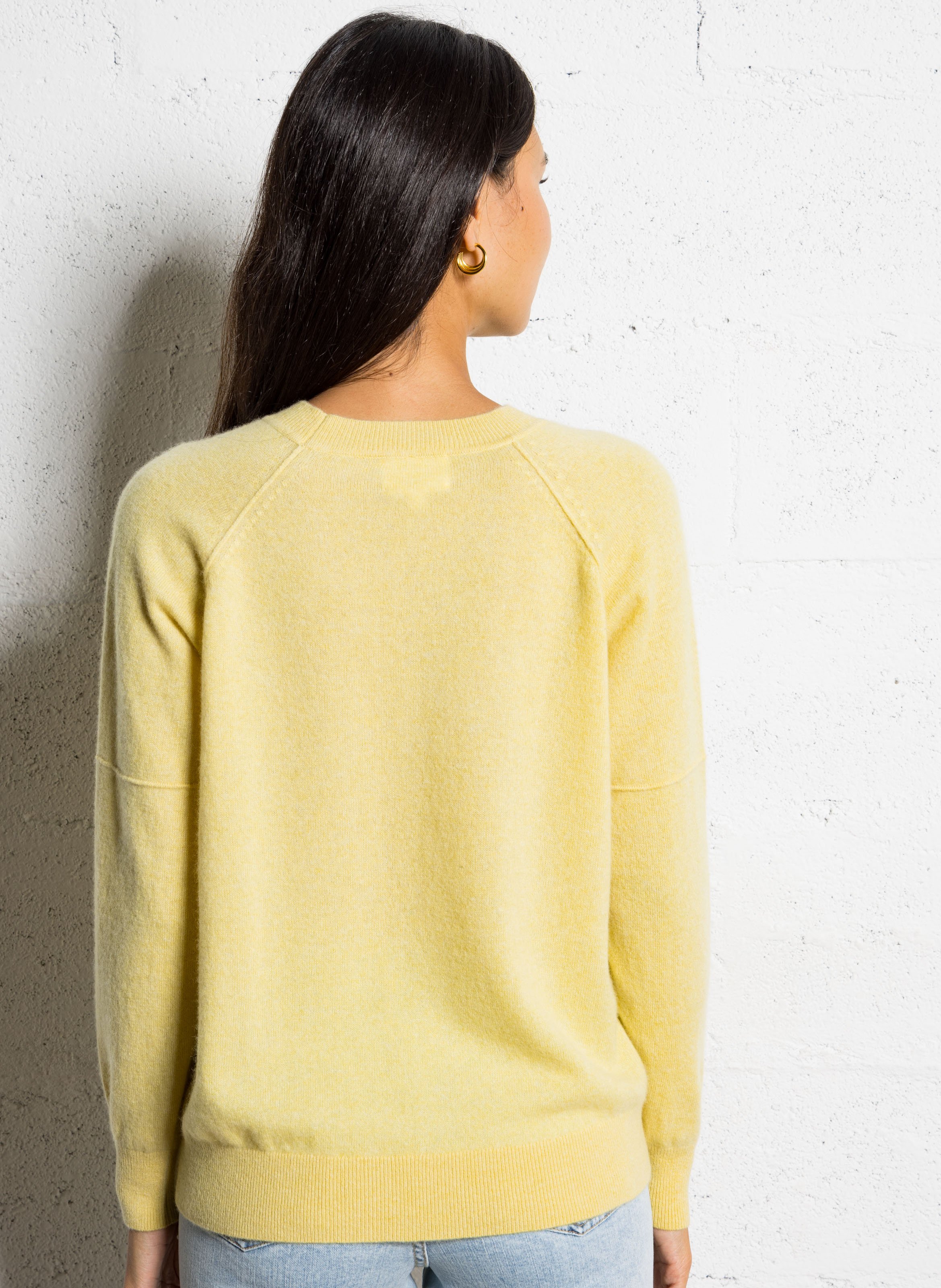 Belted cashmere sweater MAISON 123 Yellow