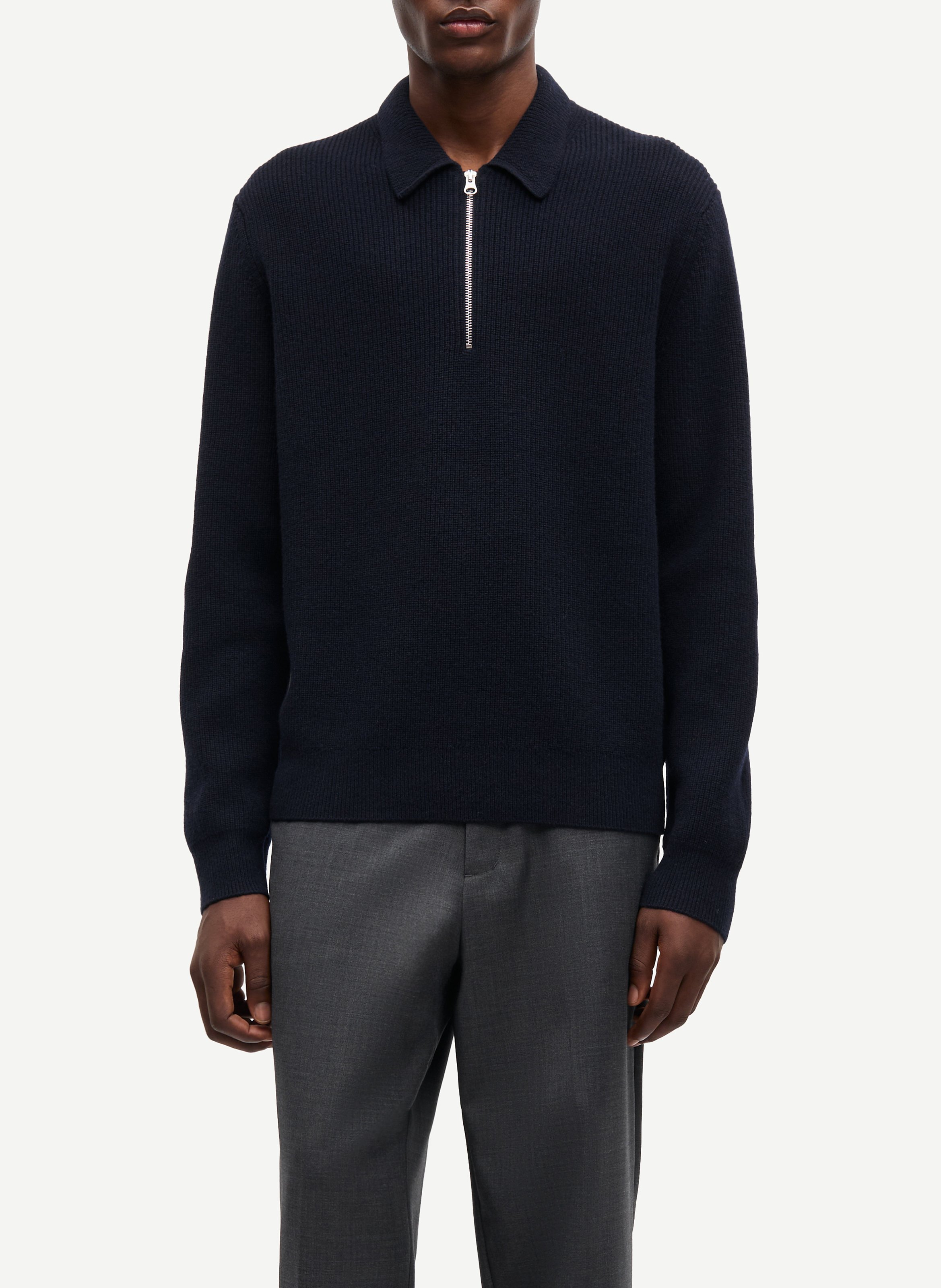 Pull polo en laine mérinos  SAMSOE SAMSOE