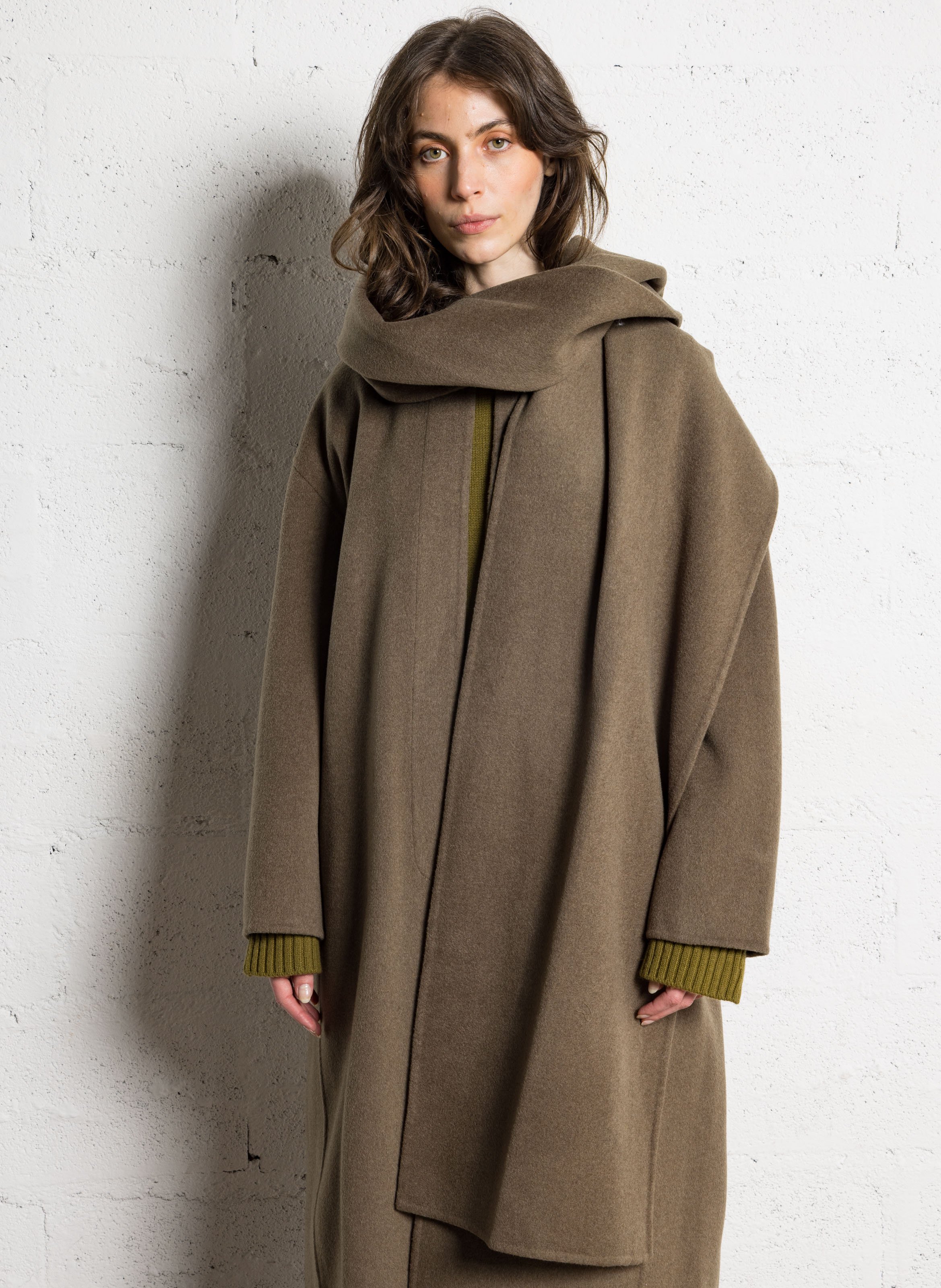 Manteau oversize en laine mélangée SOEUR Beige