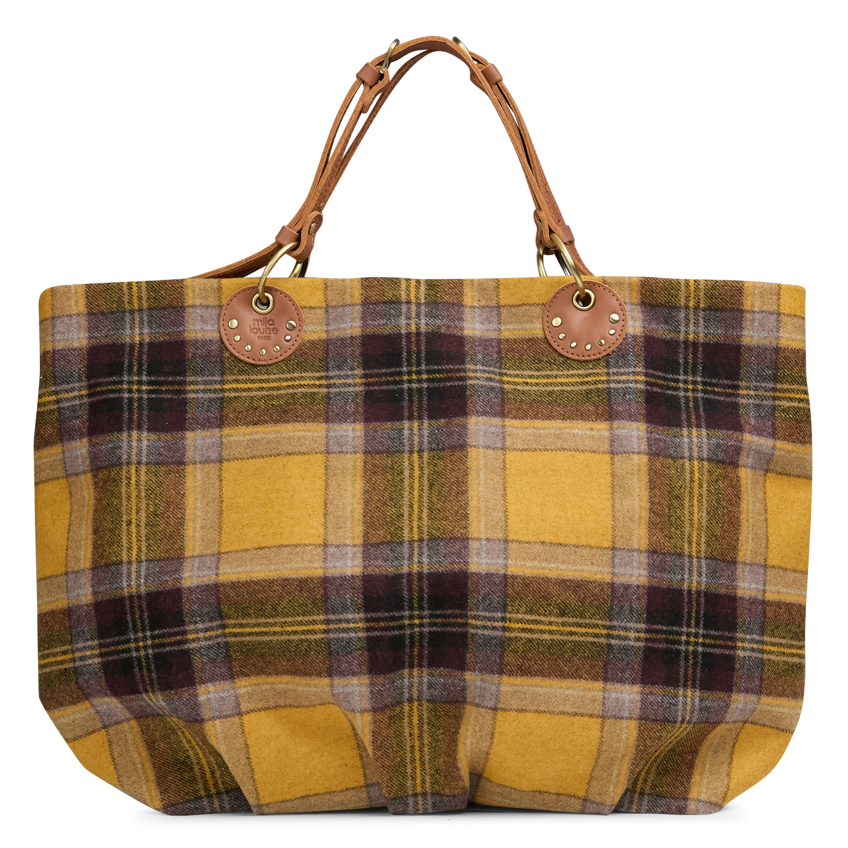 Tartan bedruckte Tasche MILA LOUISE Beige