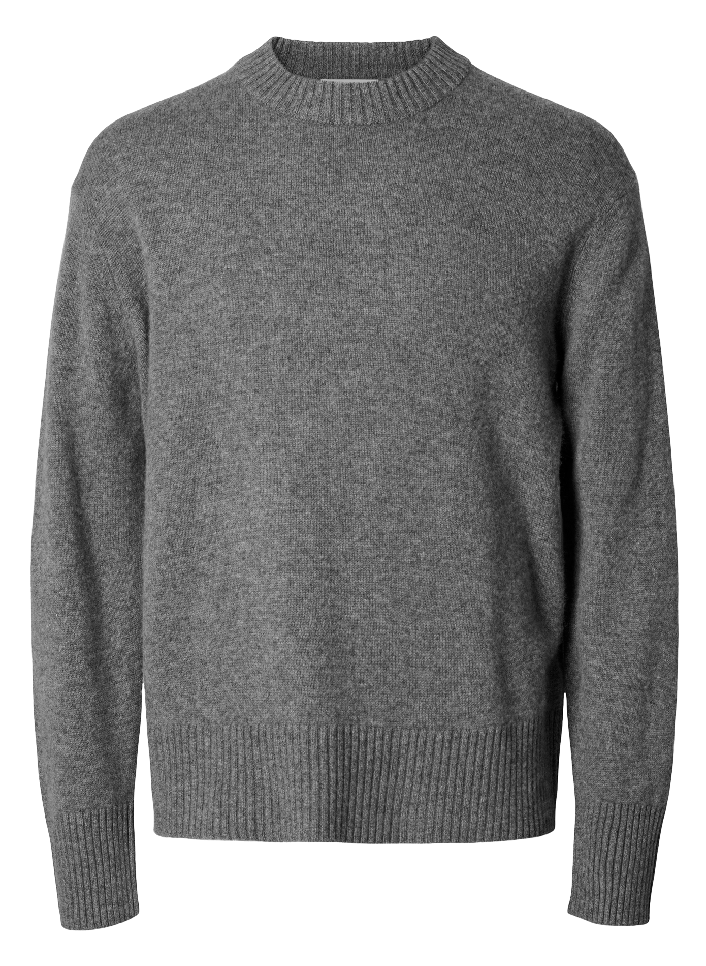 Trui van wol en kasjmier met ronde hals SELECTED Grijs