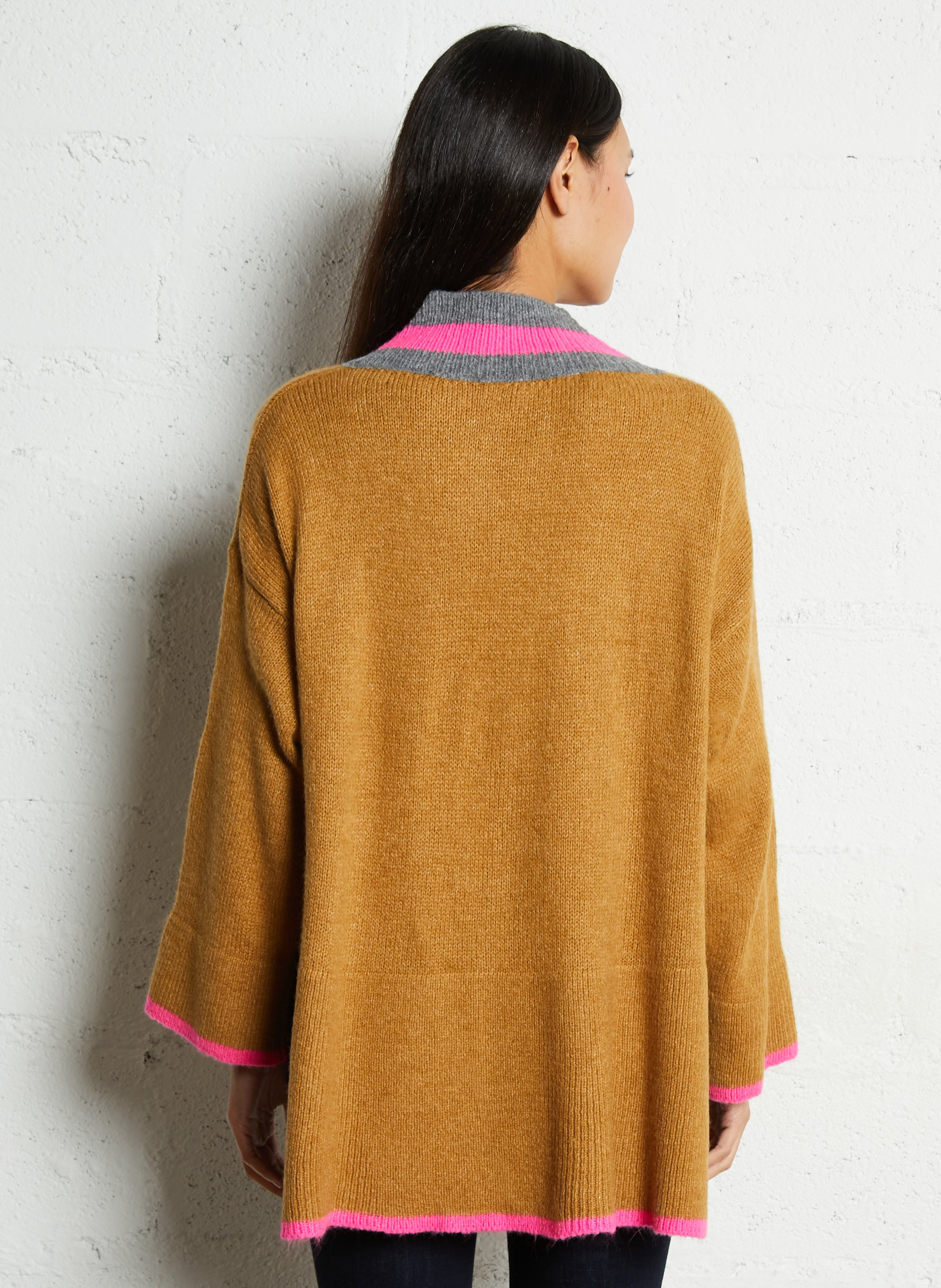 Pull oversize col V DR BLOOM Marron