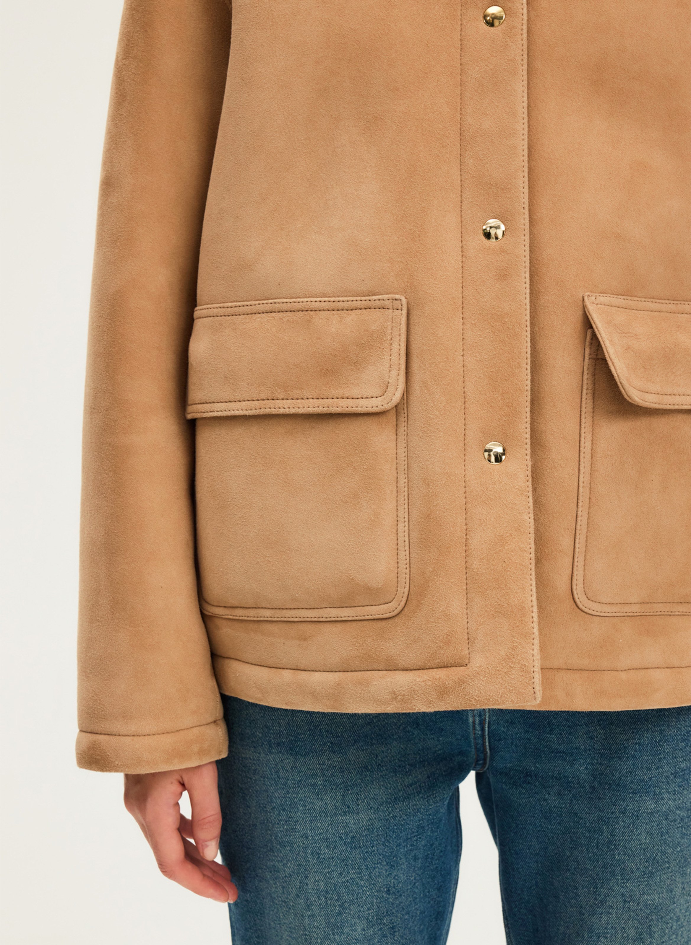 Lambskin leather jacket with classic collar PABLO Brown