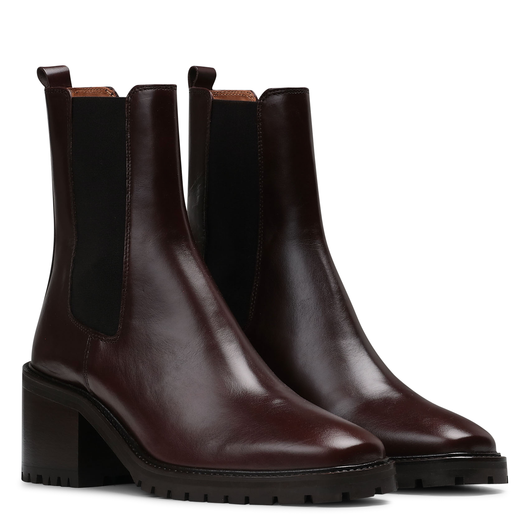 Bottines à talons en cuir RIVECOUR Marron