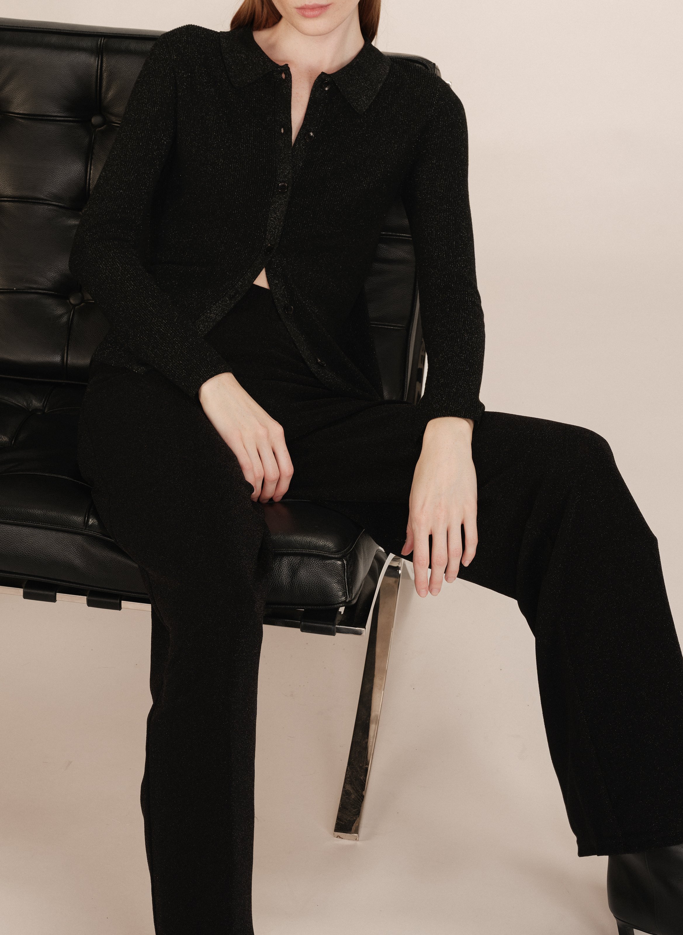 Cardigan with classic collar GRACE ET MILA Black