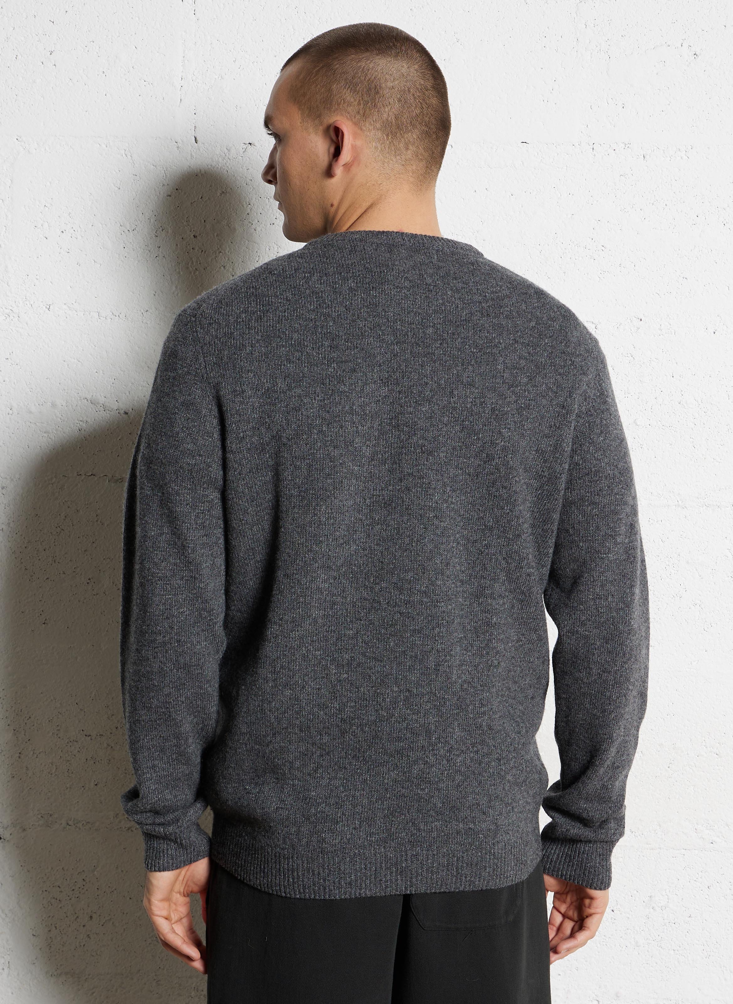 Effen trui van wolmix met lange mouwen en kant CASUAL FRIDAY Grijs