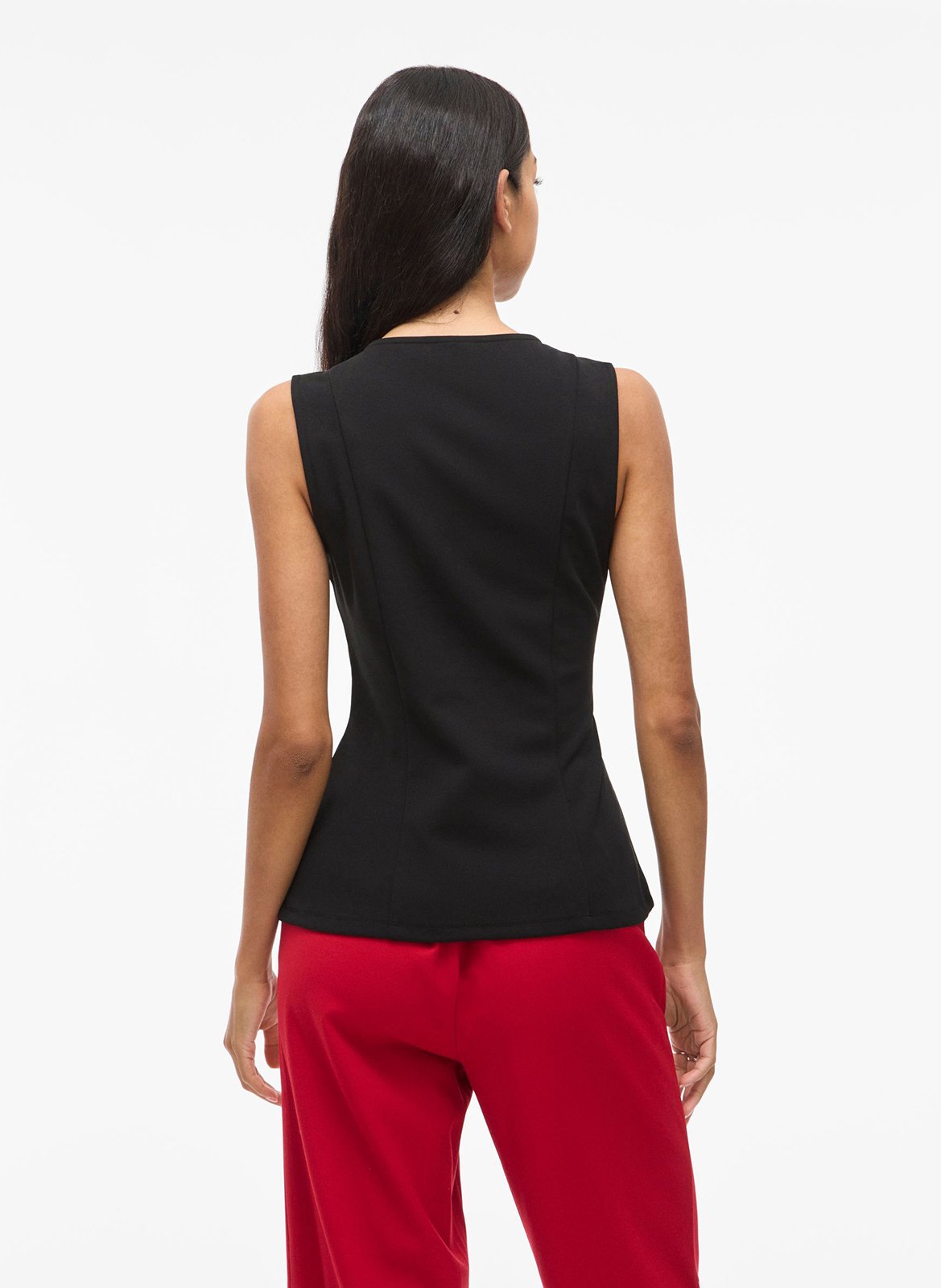 Gilet ajusté col rond VILA Noir