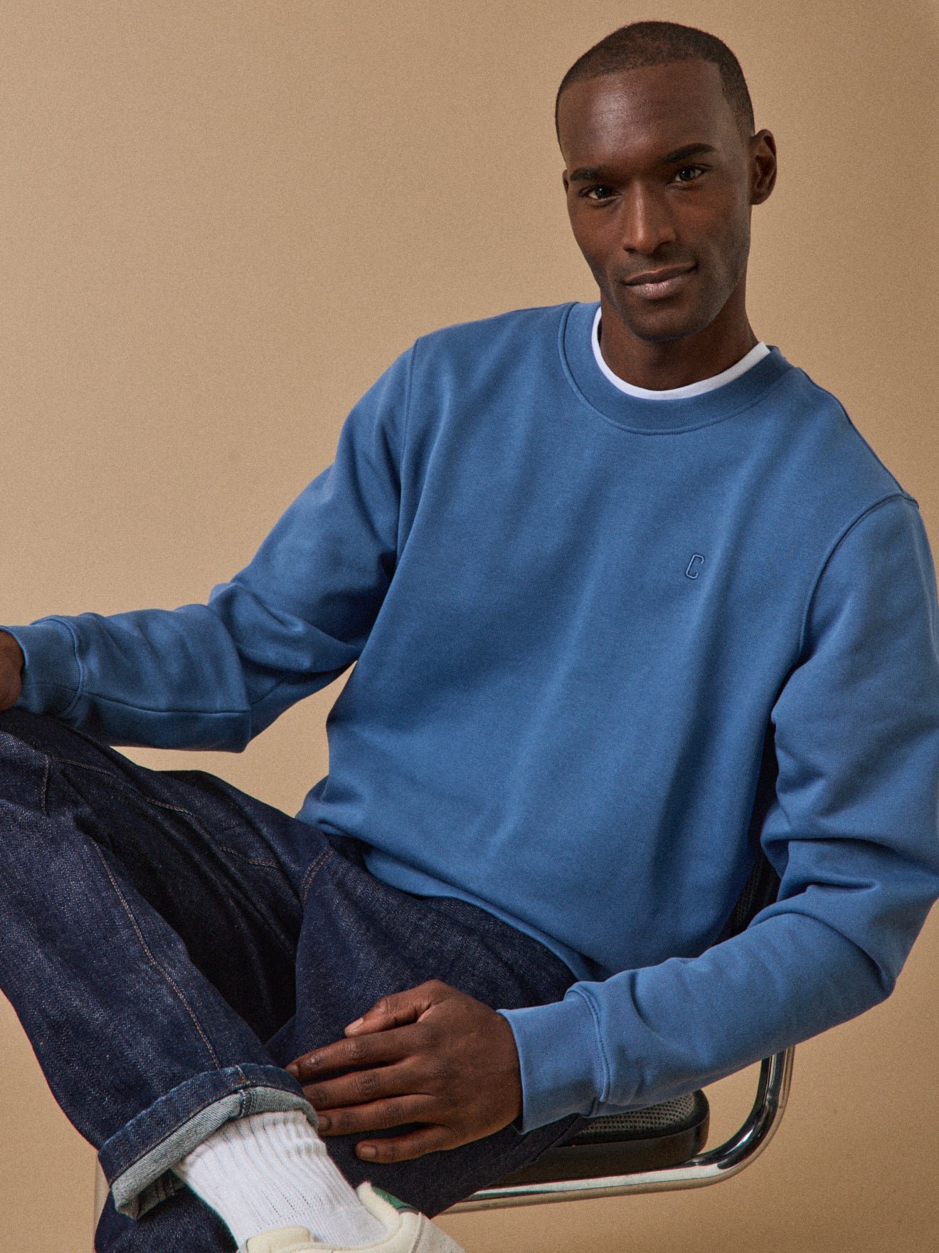 Organic cotton fleece sweatshirt CYRILLUS Blue