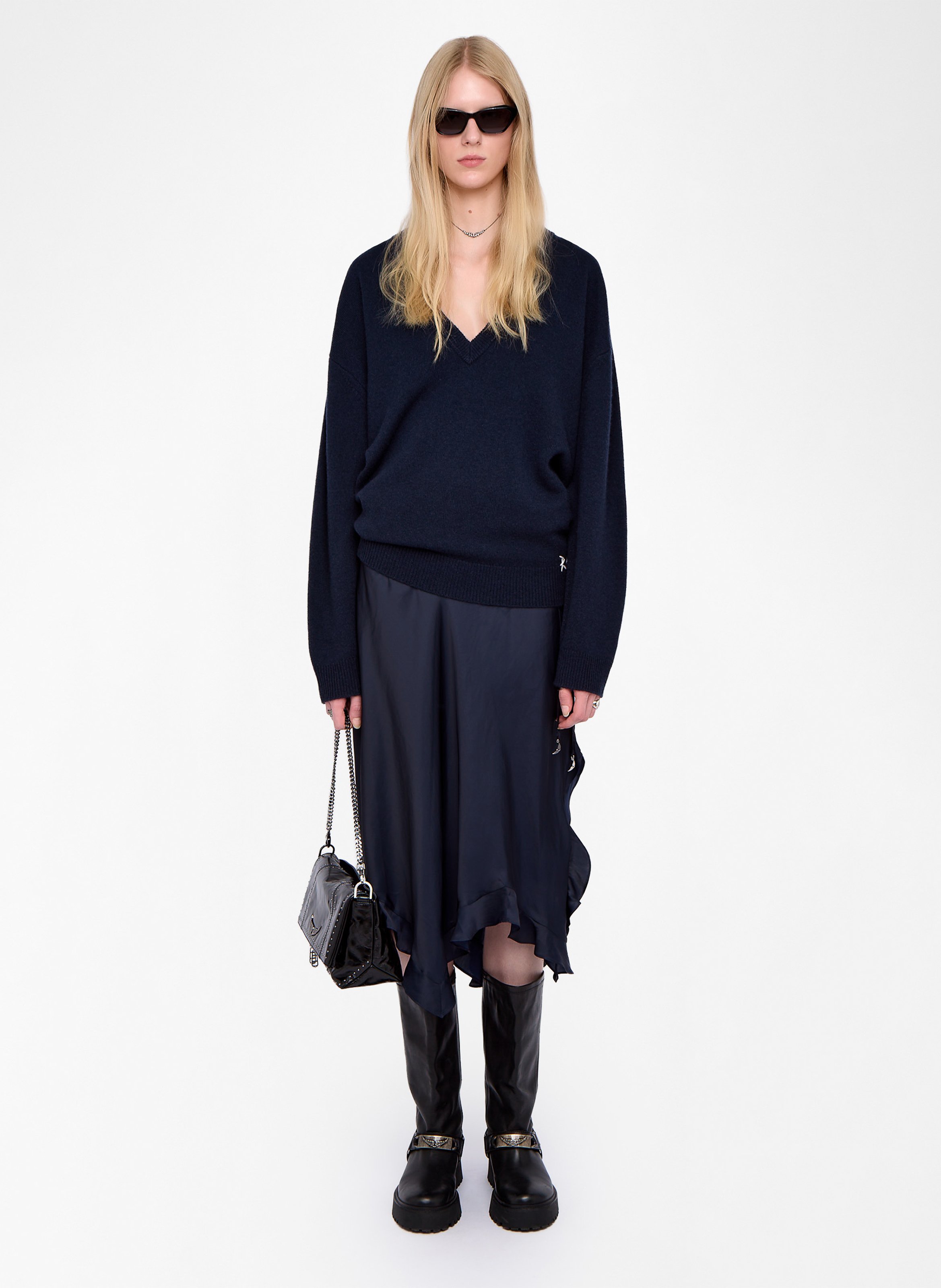 Jupe longue satinée ZADIG&VOLTAIRE Bleu