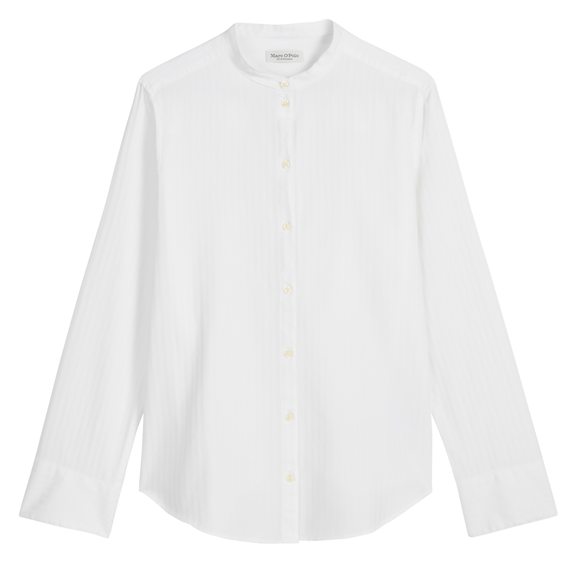 Oversized round neck cotton shirt MARC O'POLO White