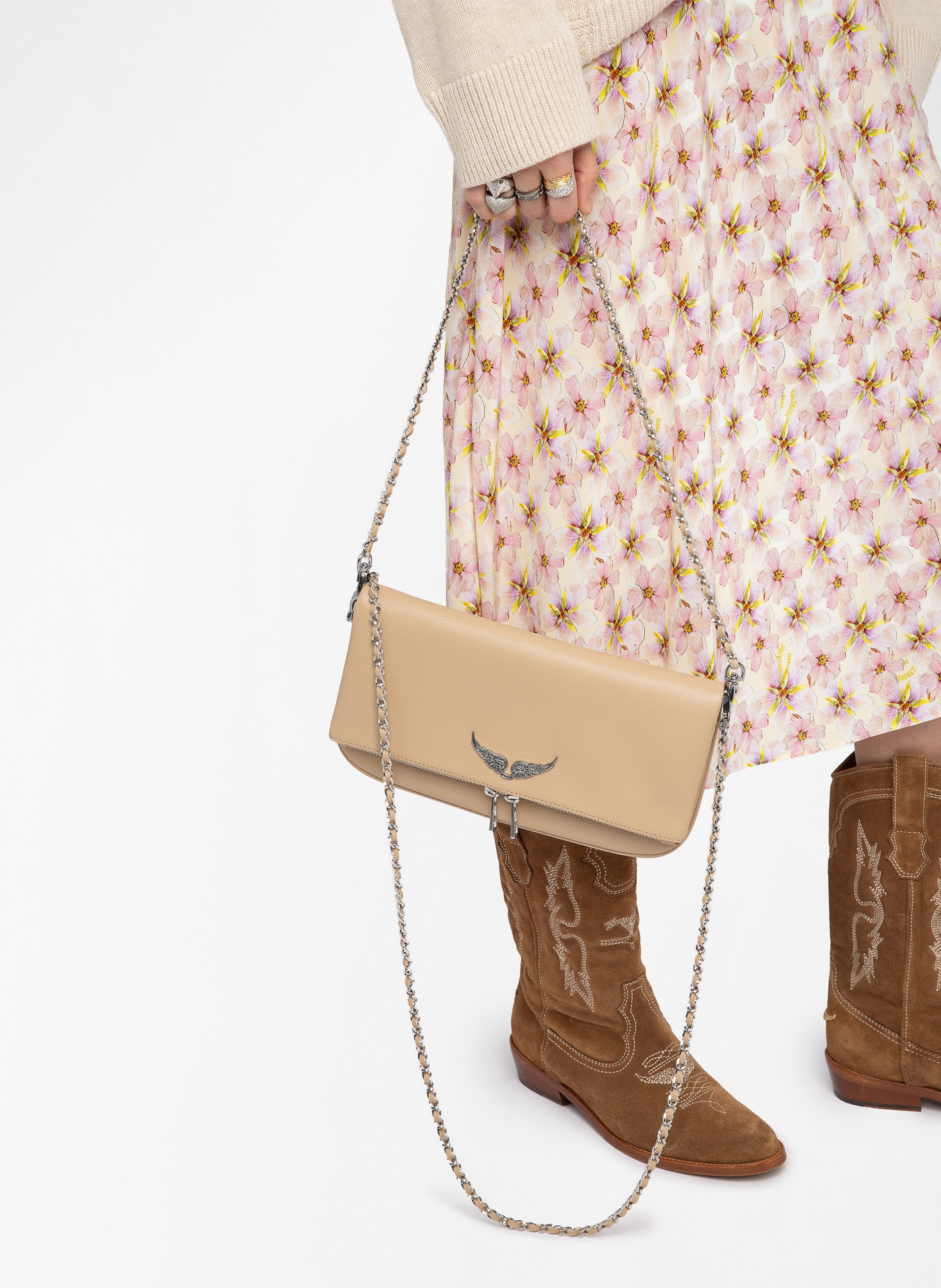 Jupe midi fluide imprimée ZADIG&VOLTAIRE Jaune