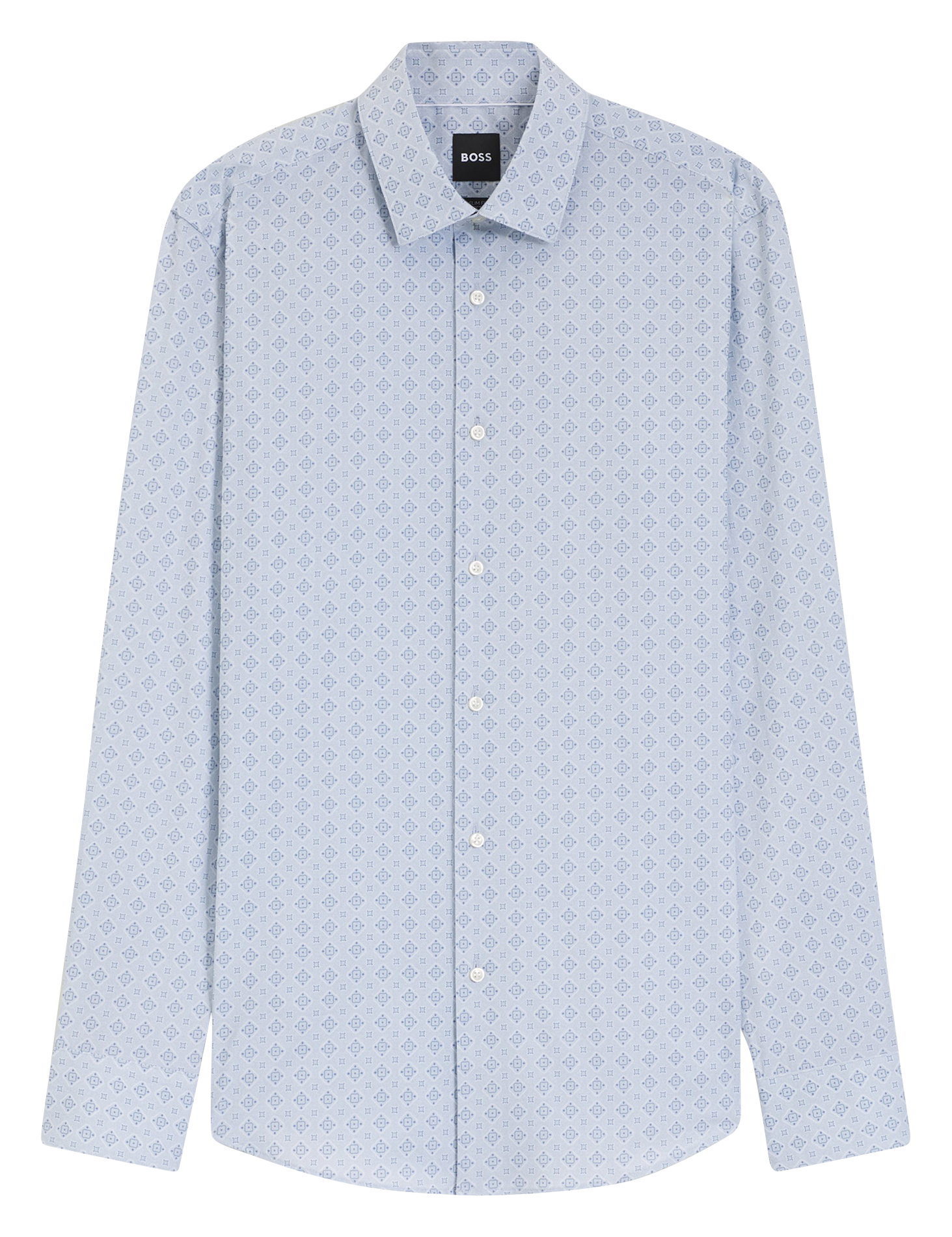Straight printed cotton shirt BOSS Blue