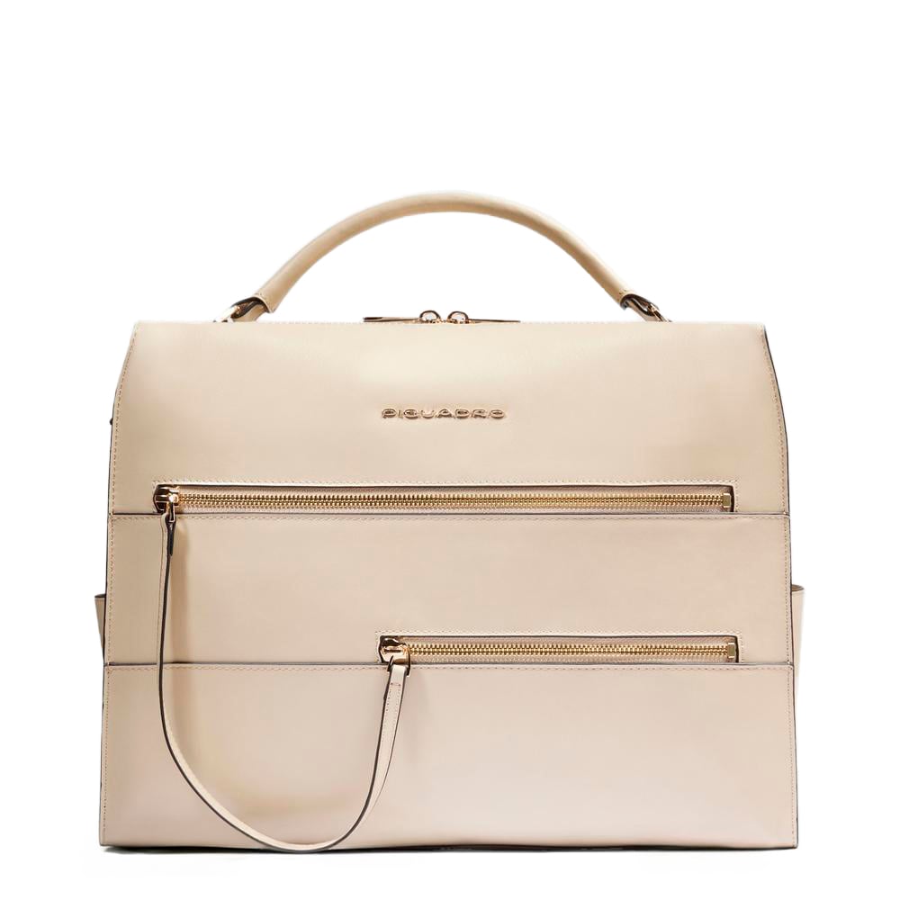 Women's laptop bag with iPad® compartment, shock protection, and RFID protection PIQUADRO