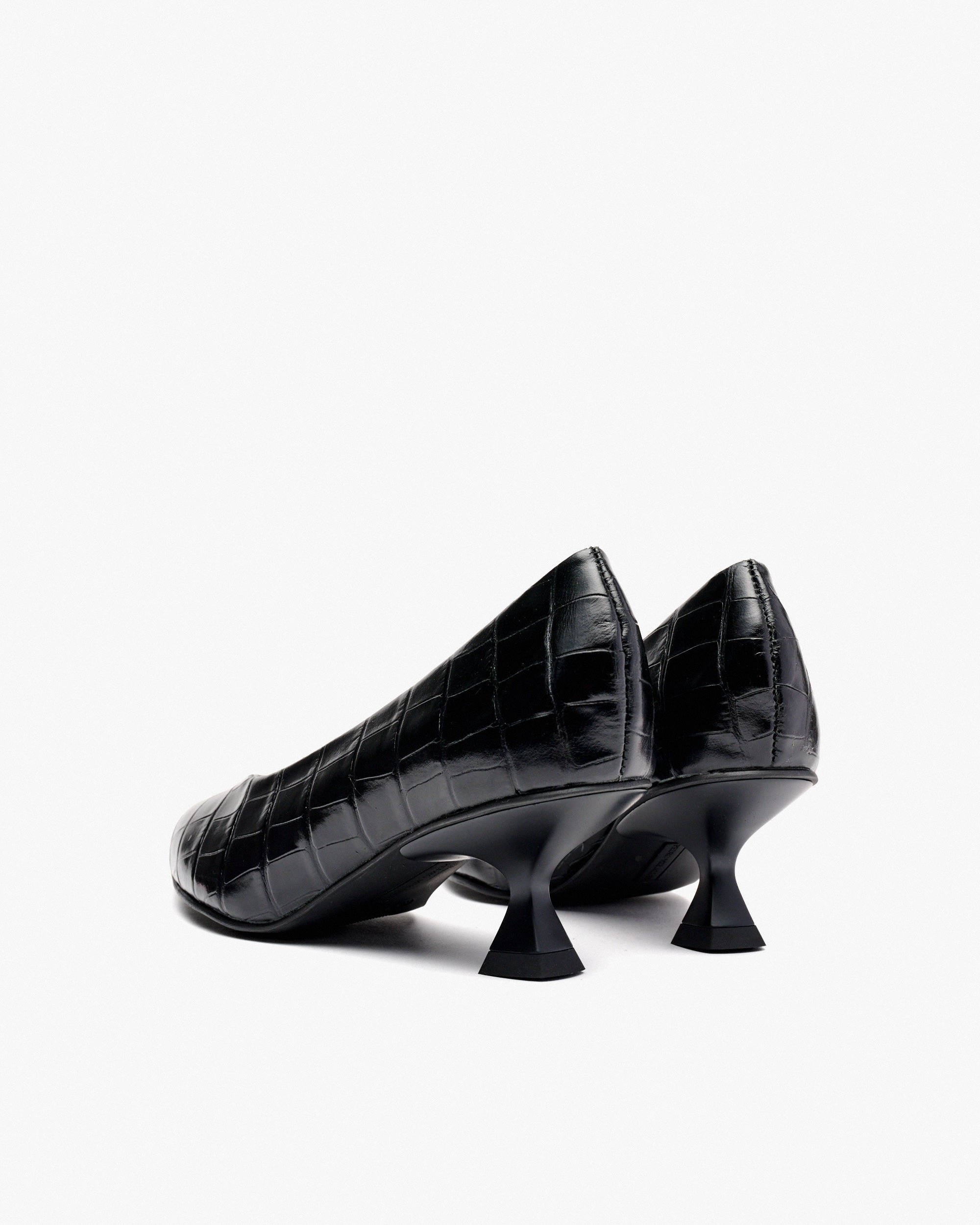 Black embossed leather heels PEDRO MIRALLES Black
