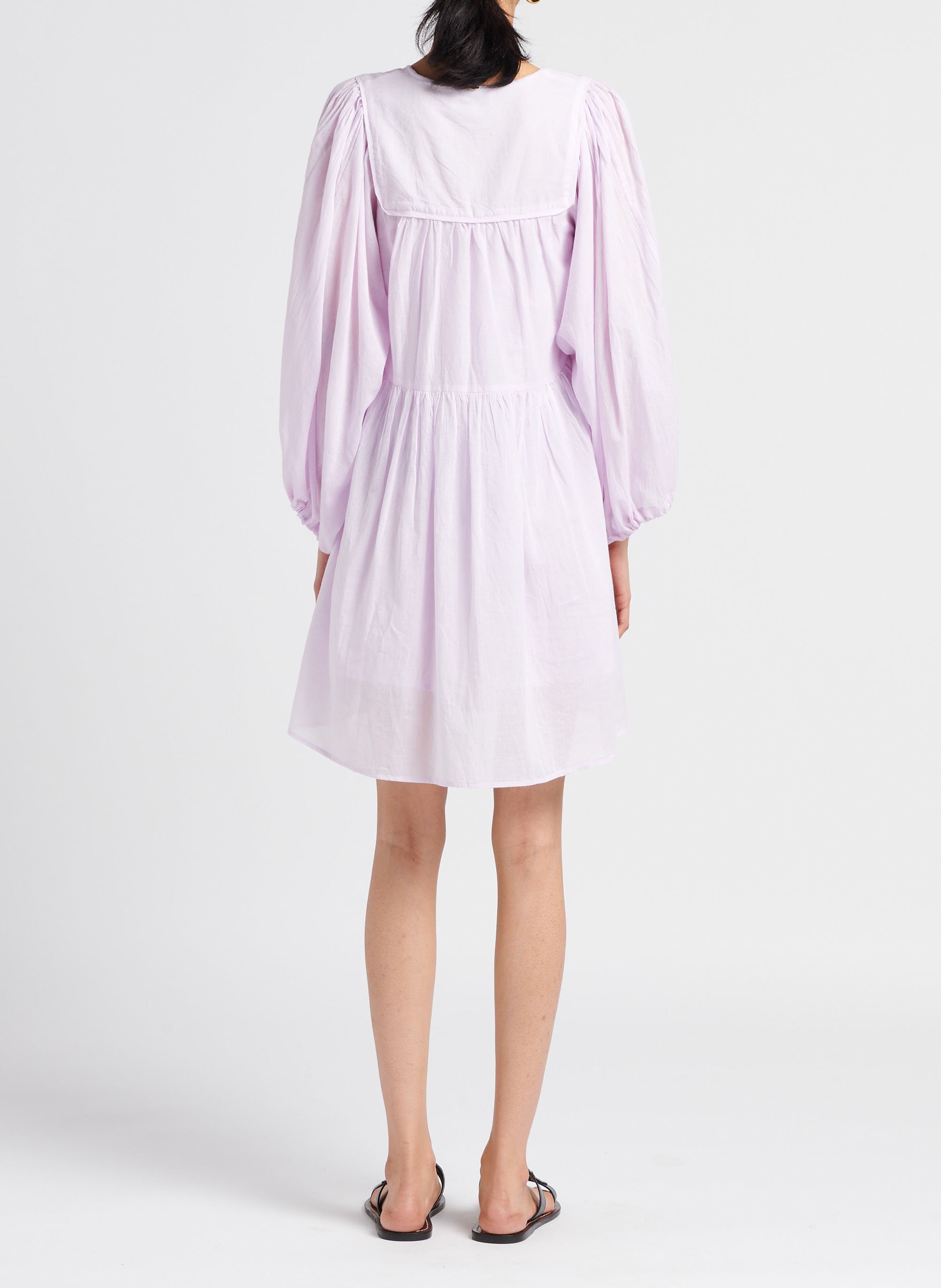 Korte jurk van katoenvoile ANTIK BATIK Blauw