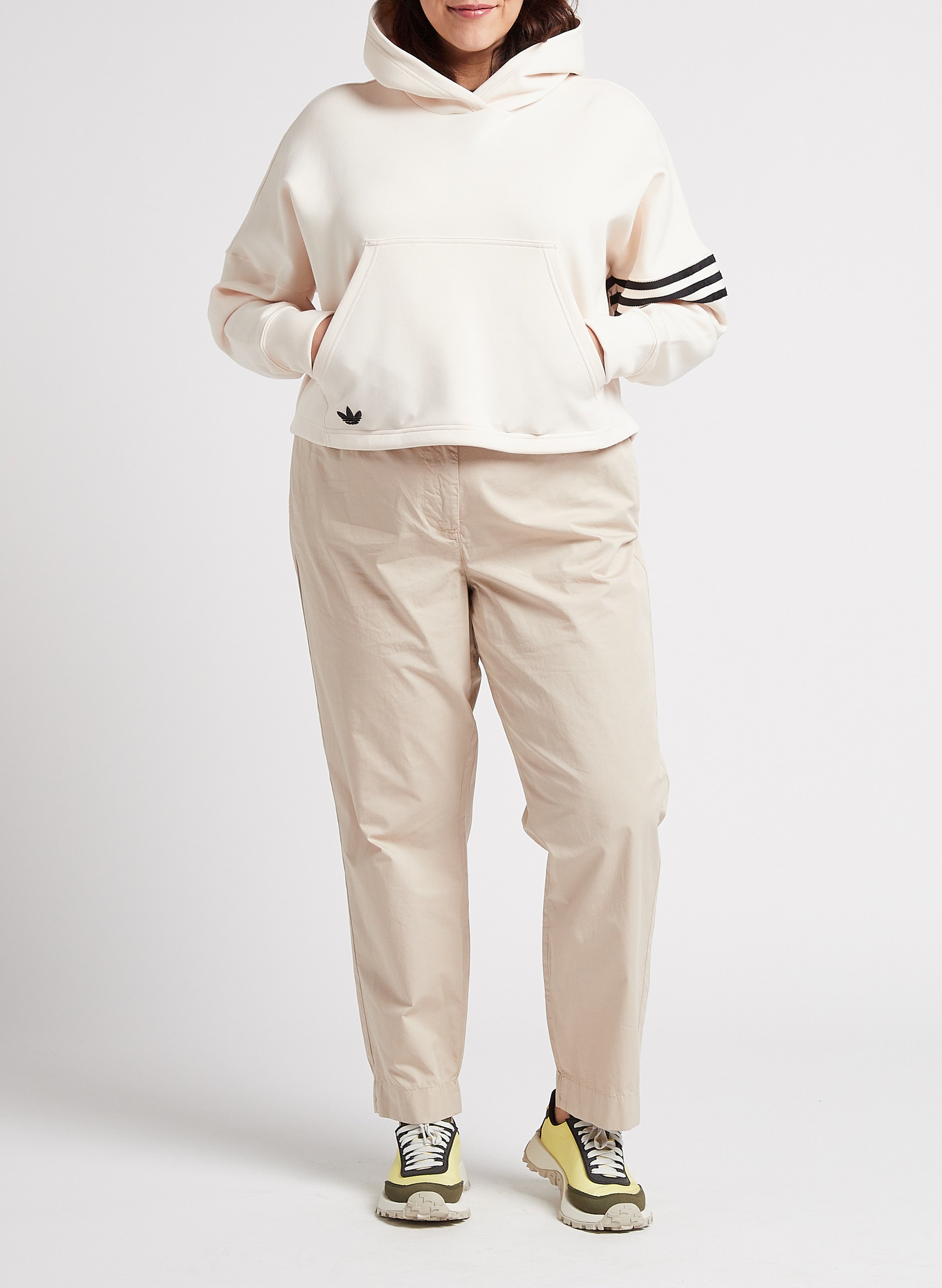 Short hoodie ADIDAS Beige