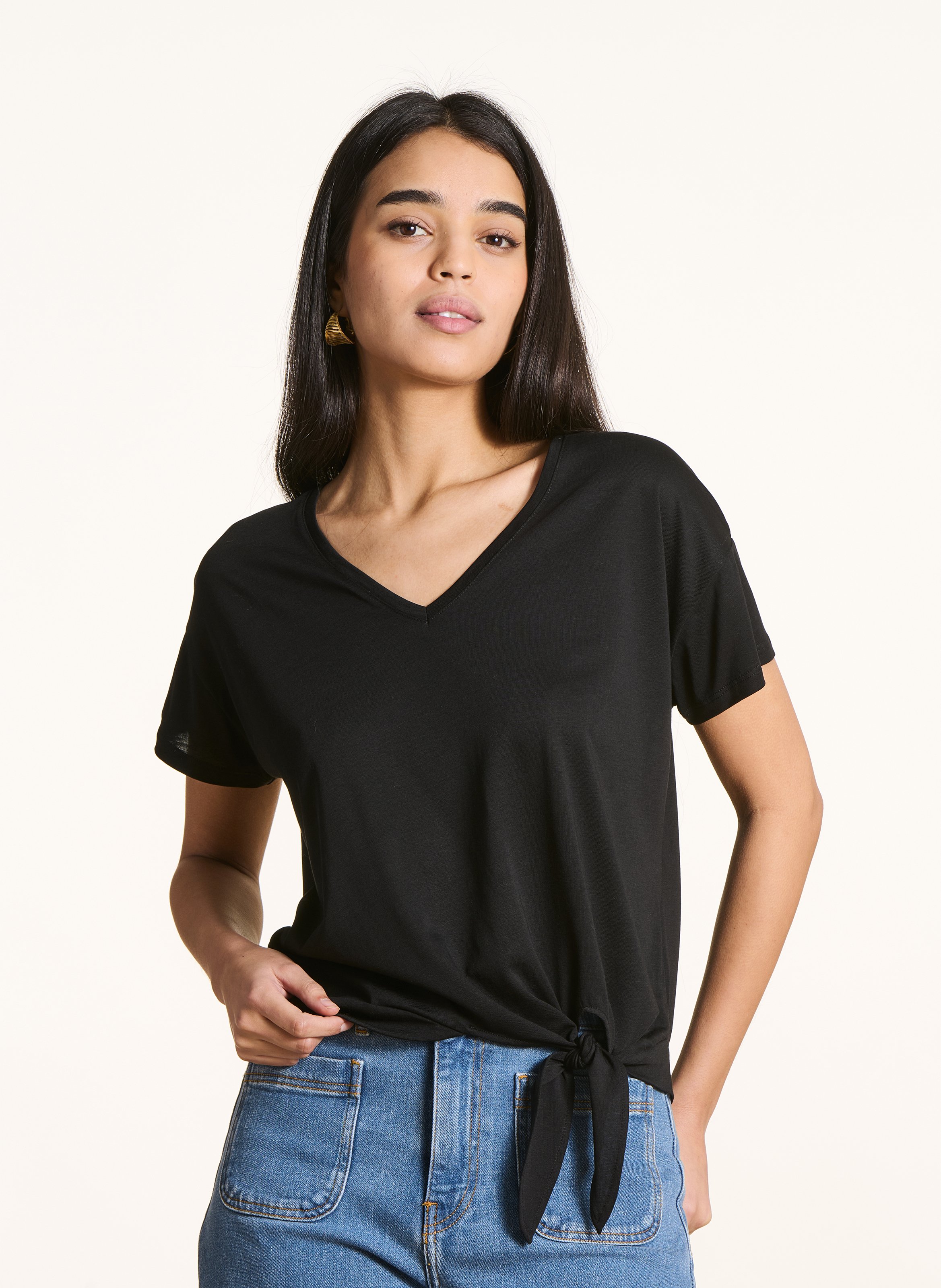 Tee-shirt oversize col V LA FEE MARABOUTEE