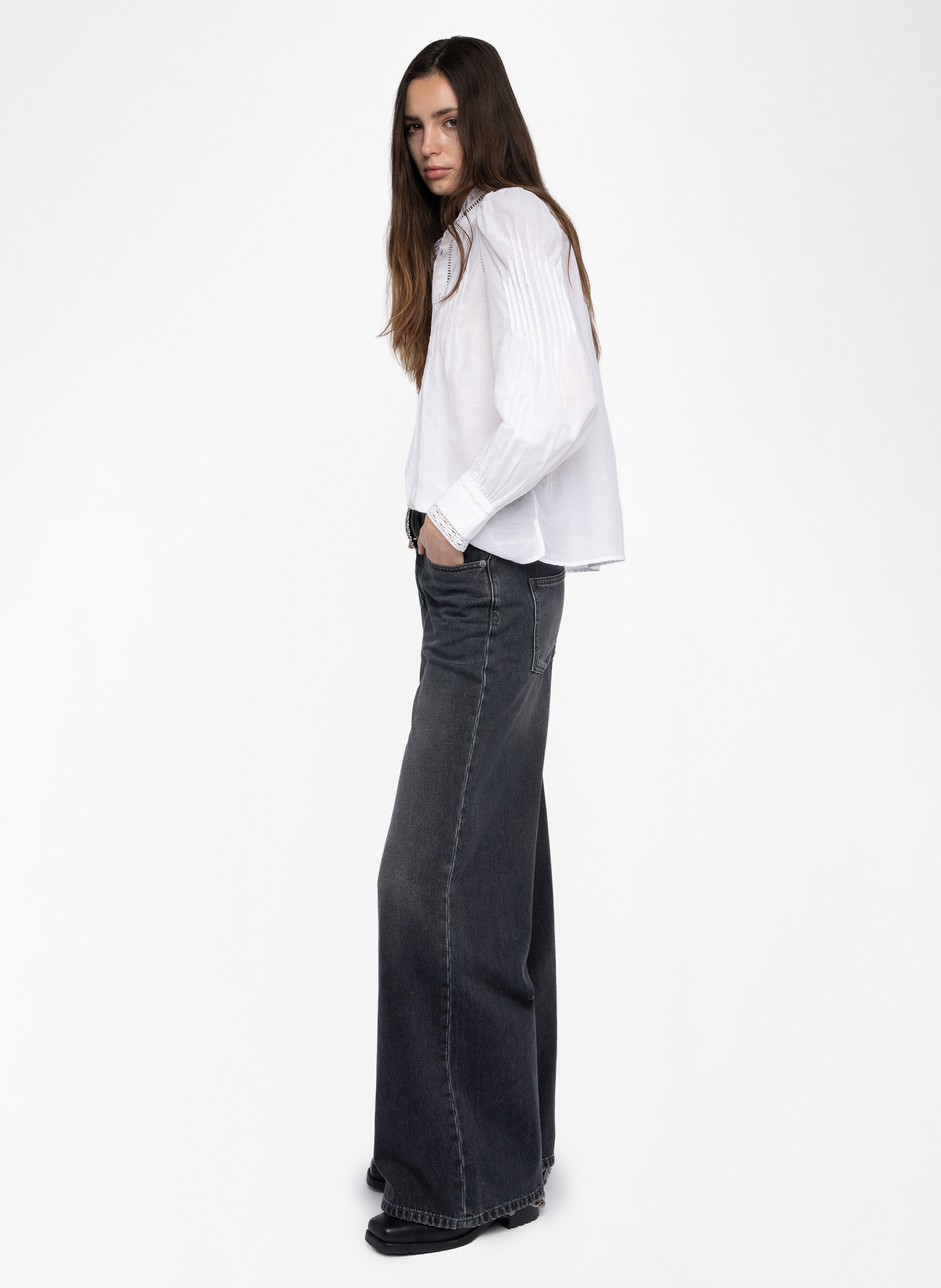 Katoenen blouse met ronde hals ZADIG&VOLTAIRE Wit