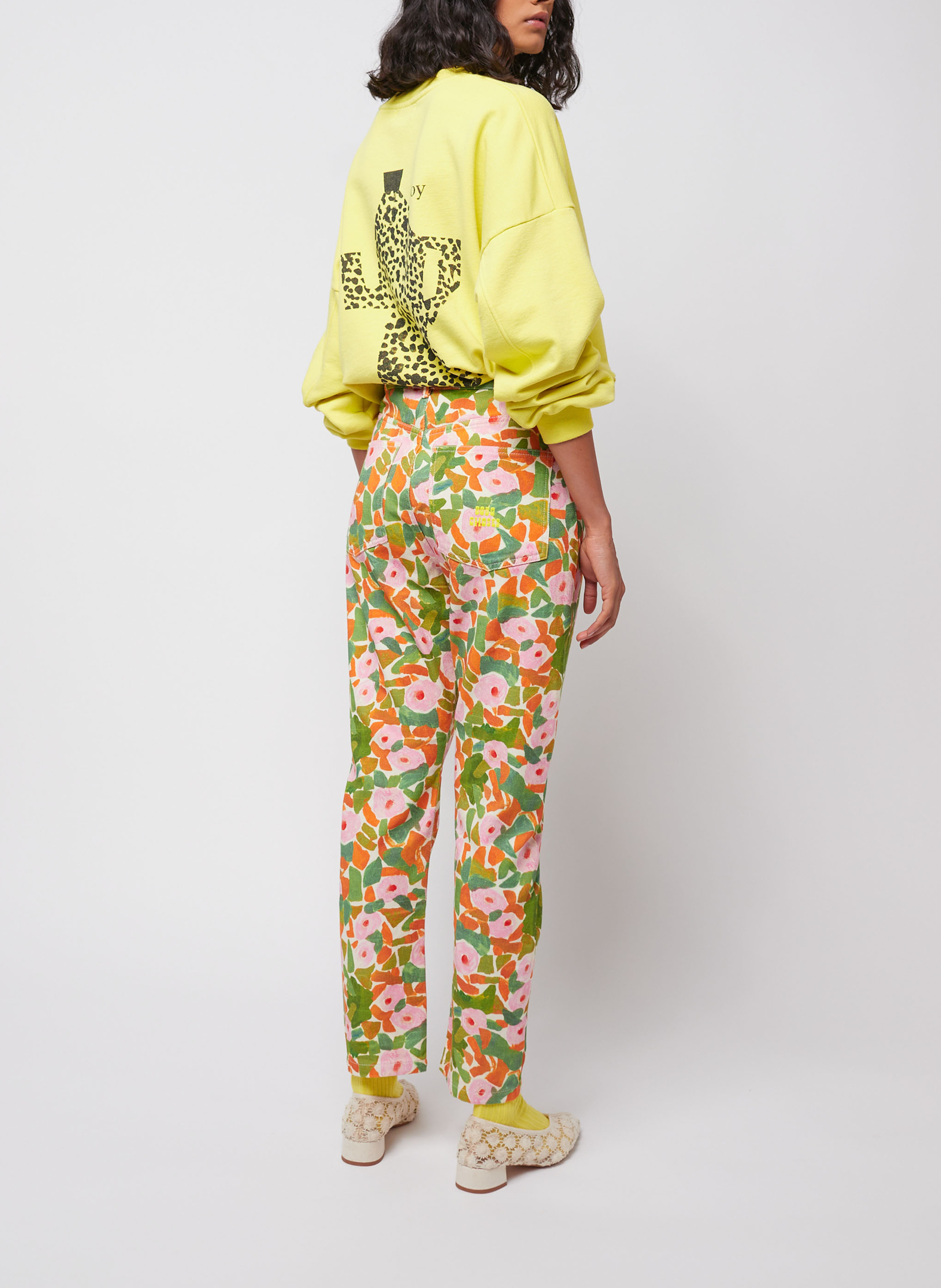 Biologische bloemenprint worteljeans van katoen BOBO CHOSES Veelkleurig