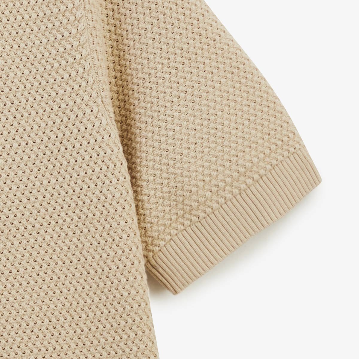 Short-sleeve round neck cotton sweater SERGE BLANCO Beige