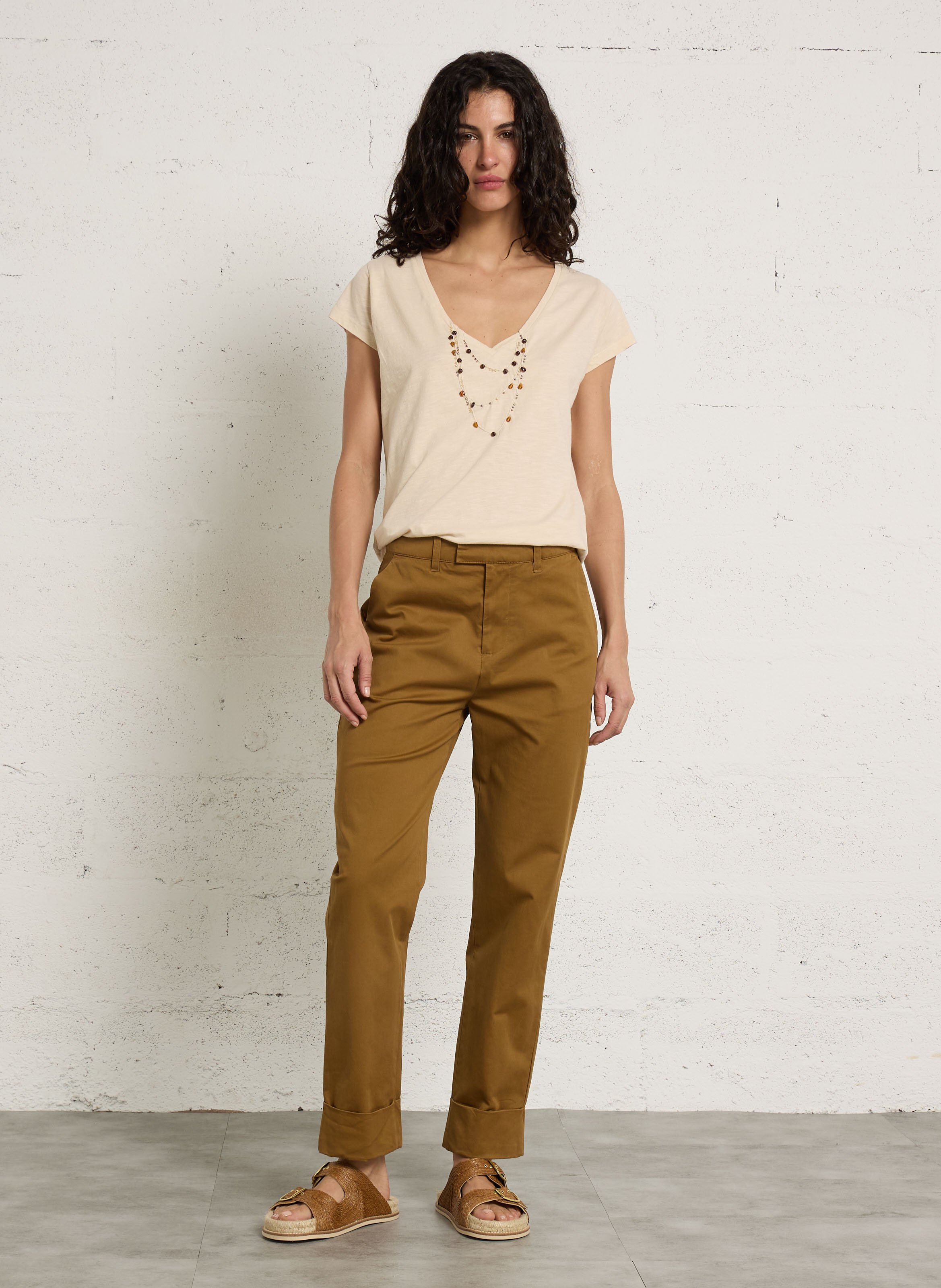 Sandales plates en raphia à brides réglables  BOSABO Marron